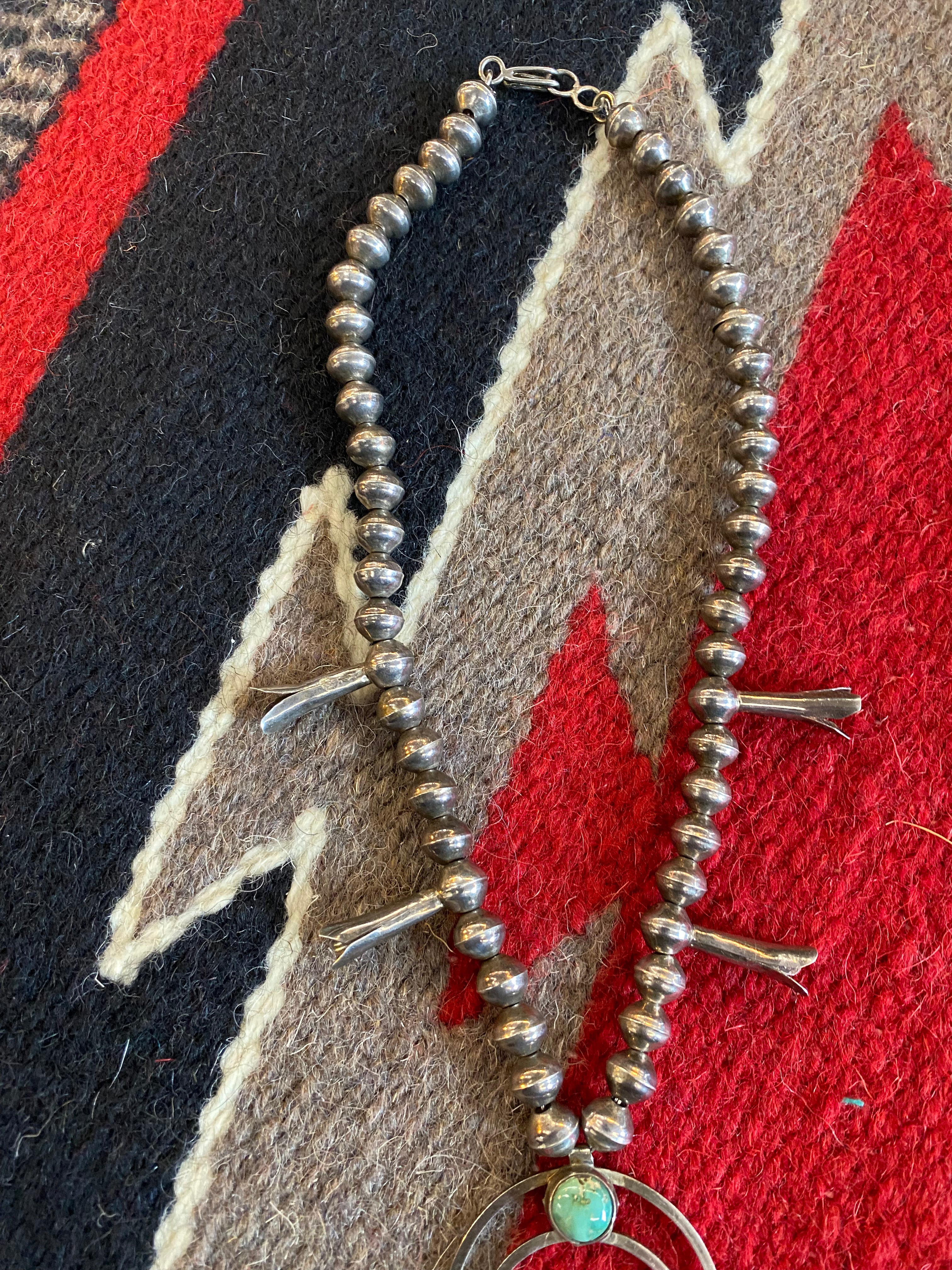 Navajo Sterling Silver Naja Squash Blossom Necklace