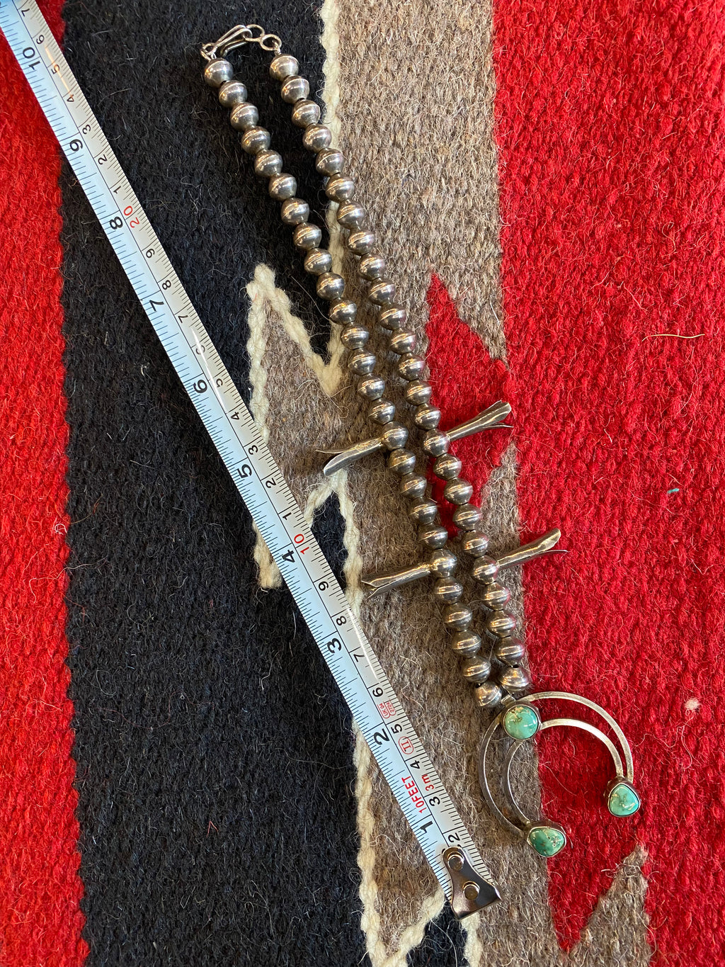 Navajo Sterling Silver Naja Squash Blossom Necklace