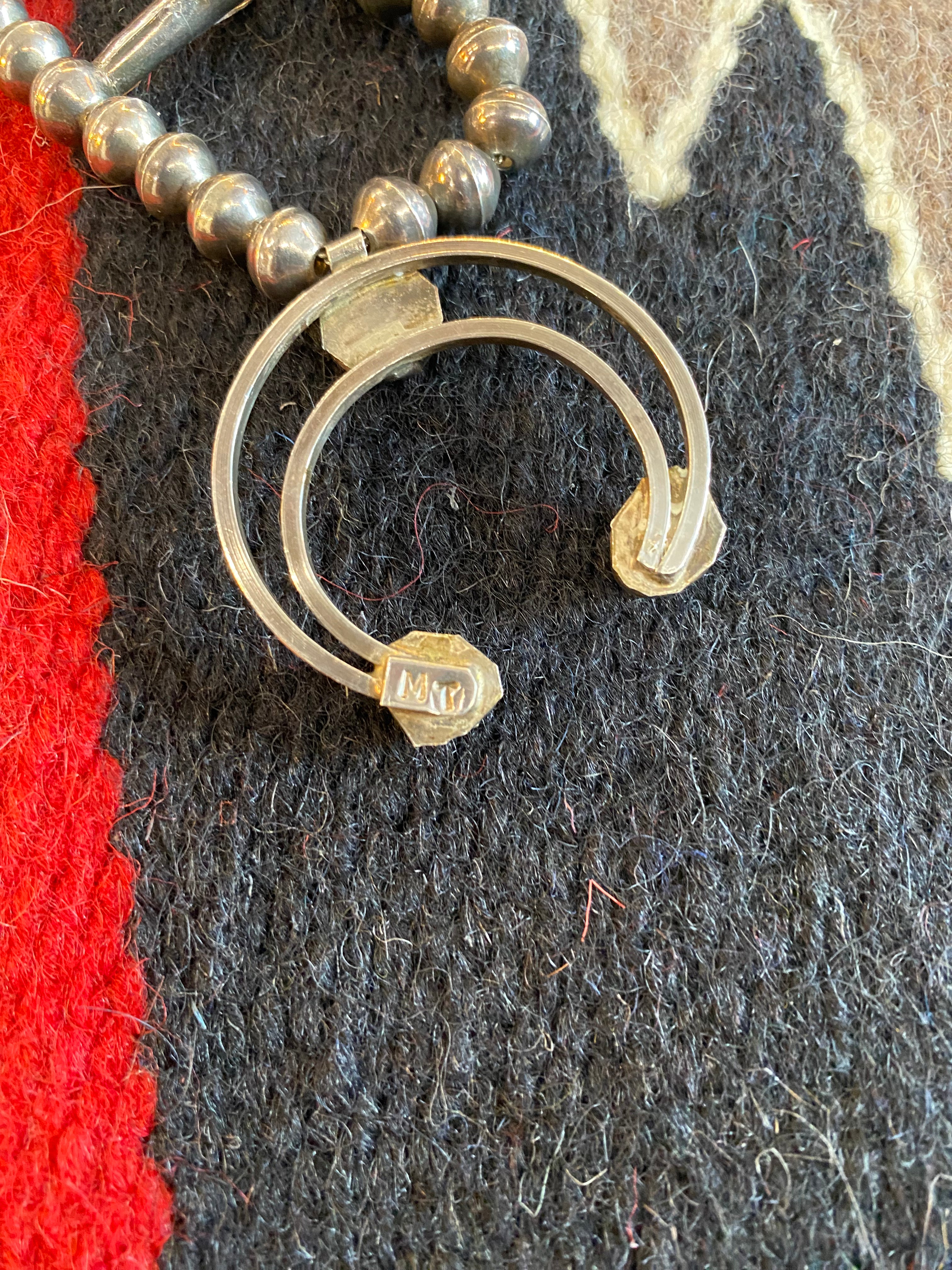 Navajo Sterling Silver Naja Squash Blossom Necklace