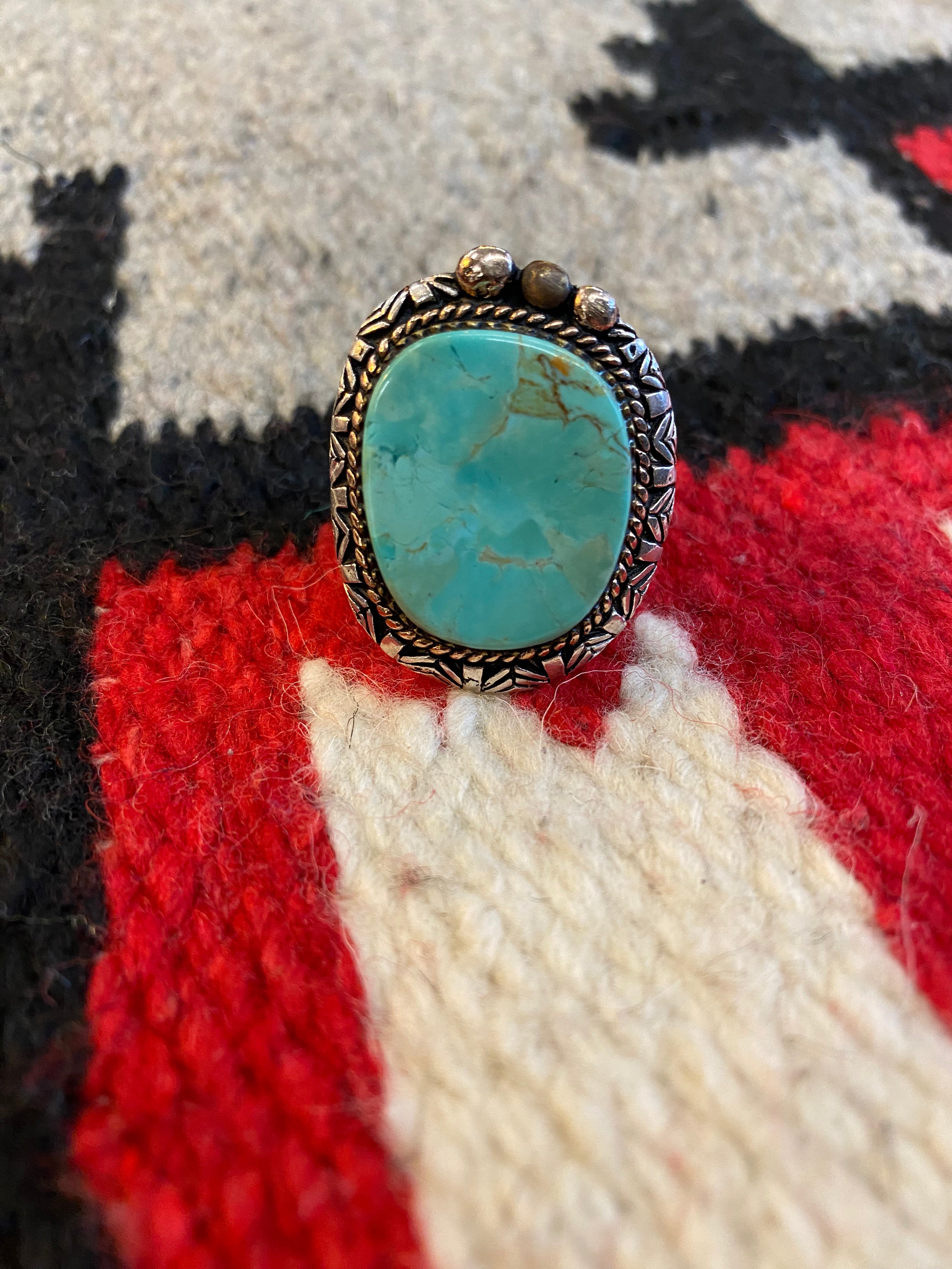 SWS Mexican Biker Ring With Turquoise Stone