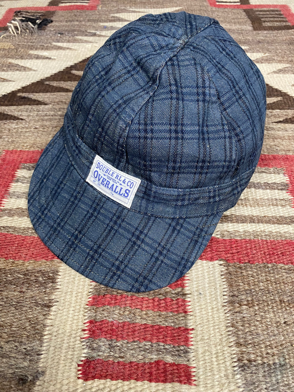 RRL Overalls Plaid Denim Cap