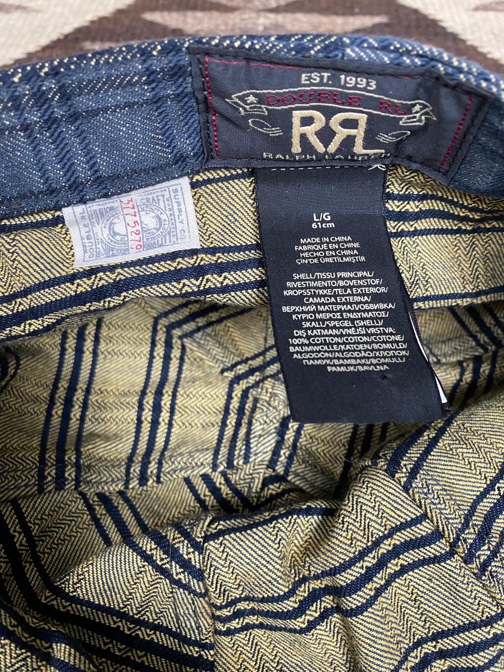 RRL Overalls Plaid Denim Cap