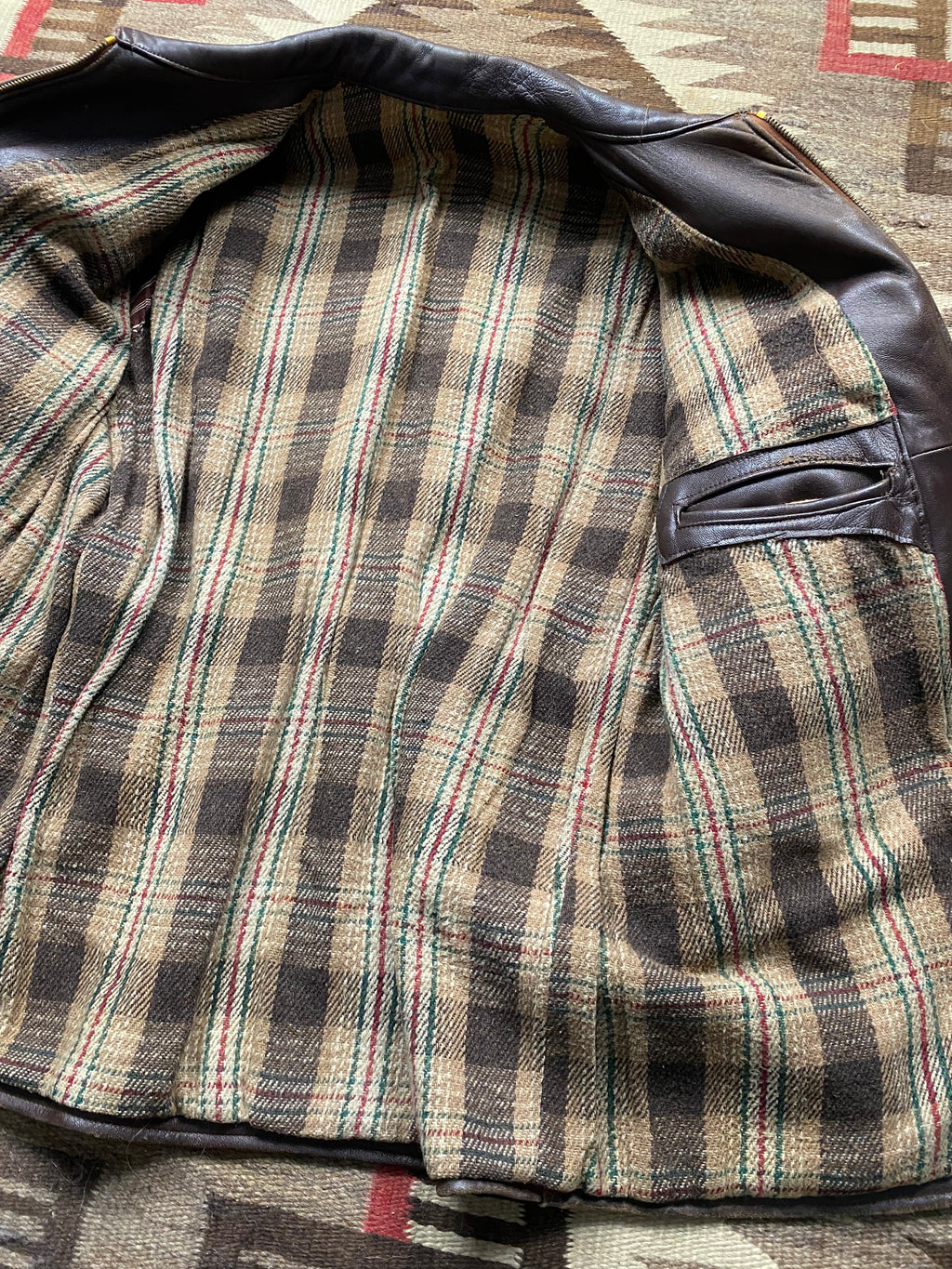 French 1950's Worker Utility Leather Jacket