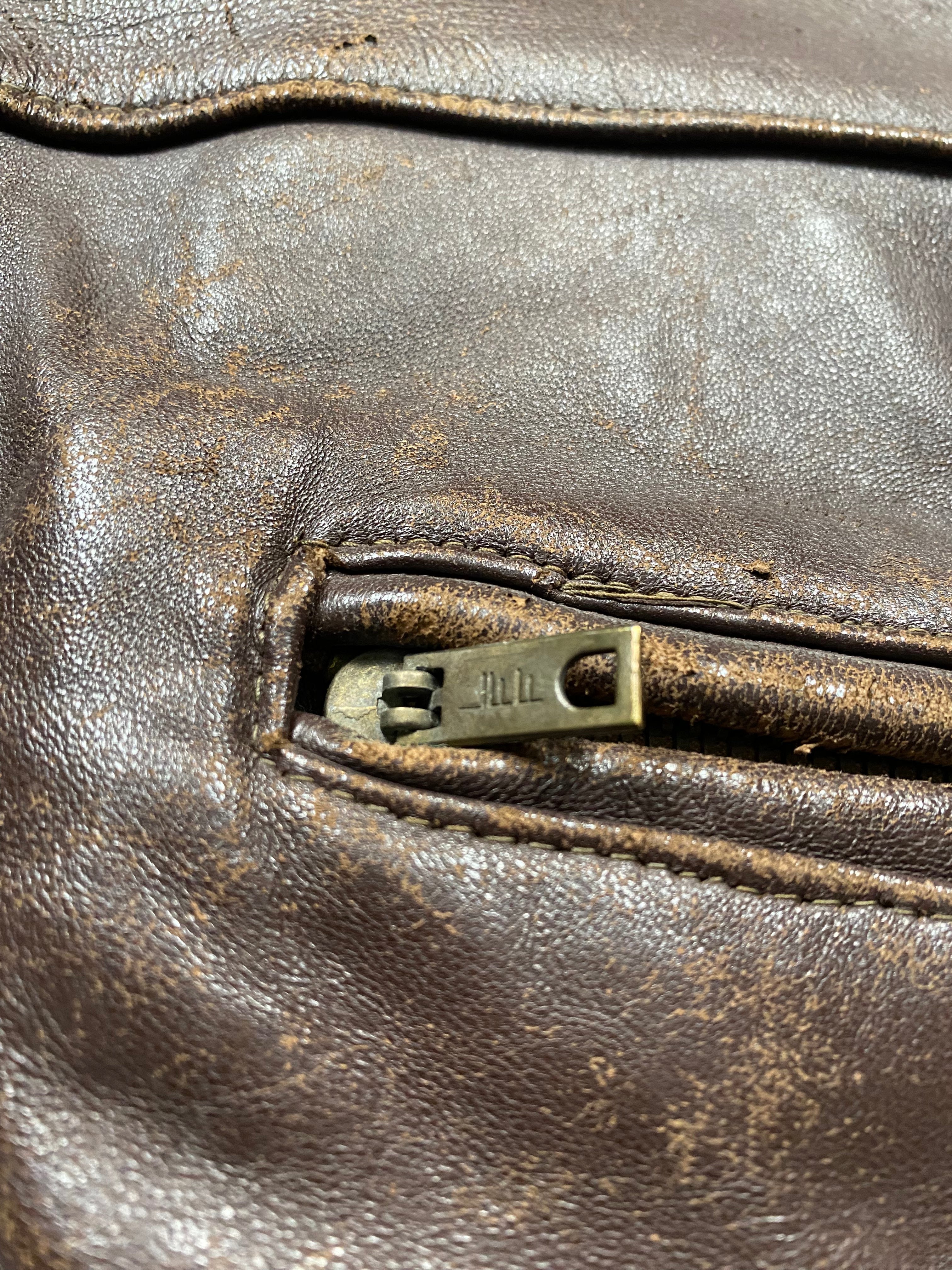 French 1950's Worker Utility Leather Jacket