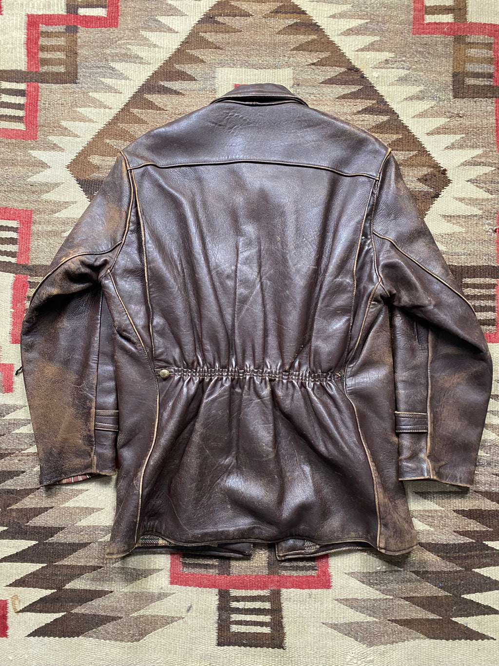 French 1950's Worker Utility Leather Jacket