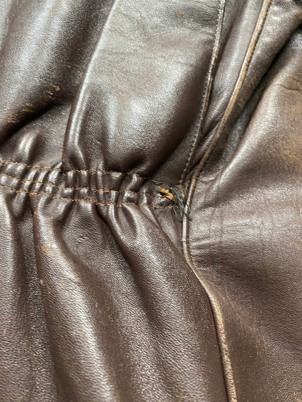 French 1950's Worker Utility Leather Jacket