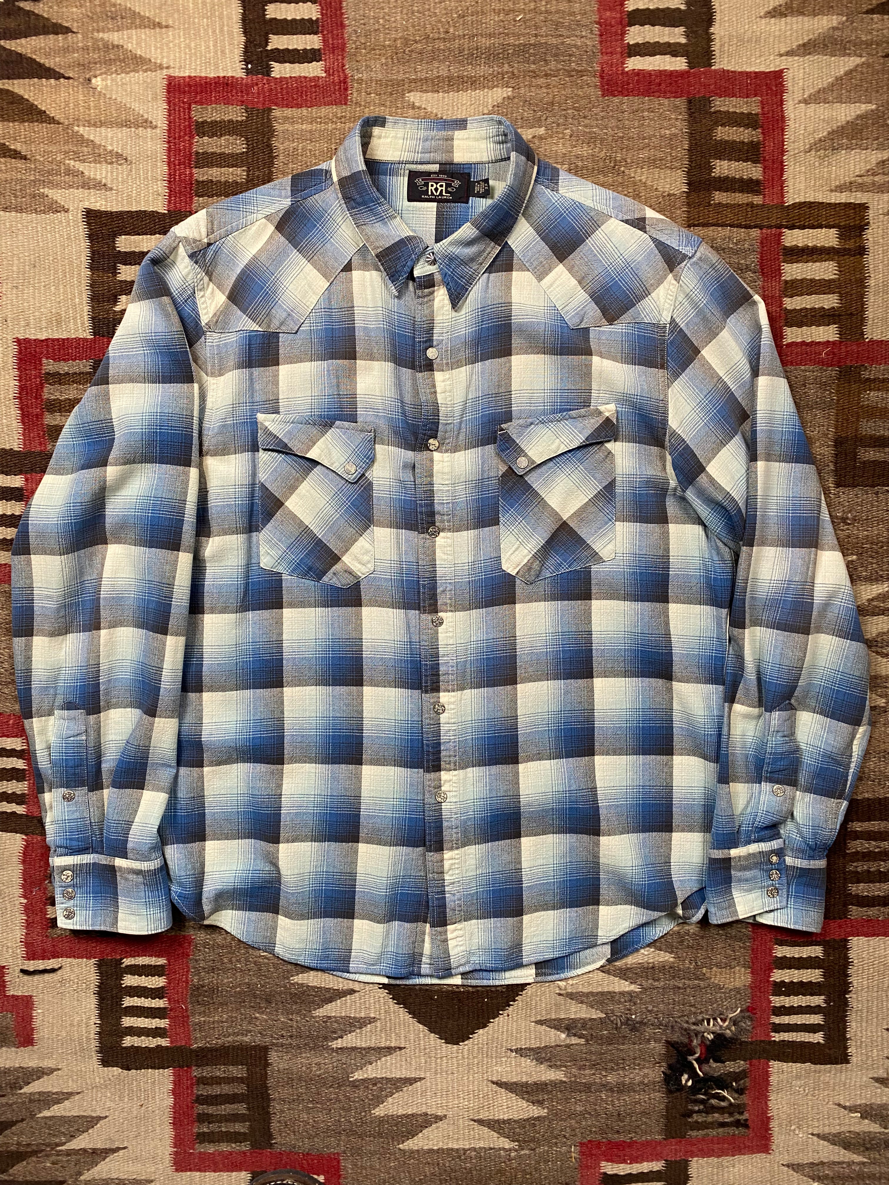 RRL Plaid Western Shirt