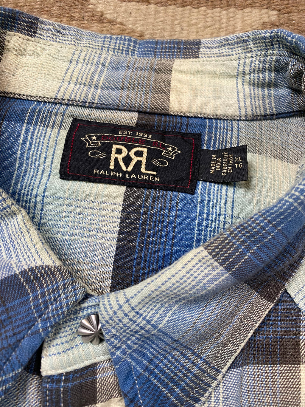 RRL Plaid Western Shirt