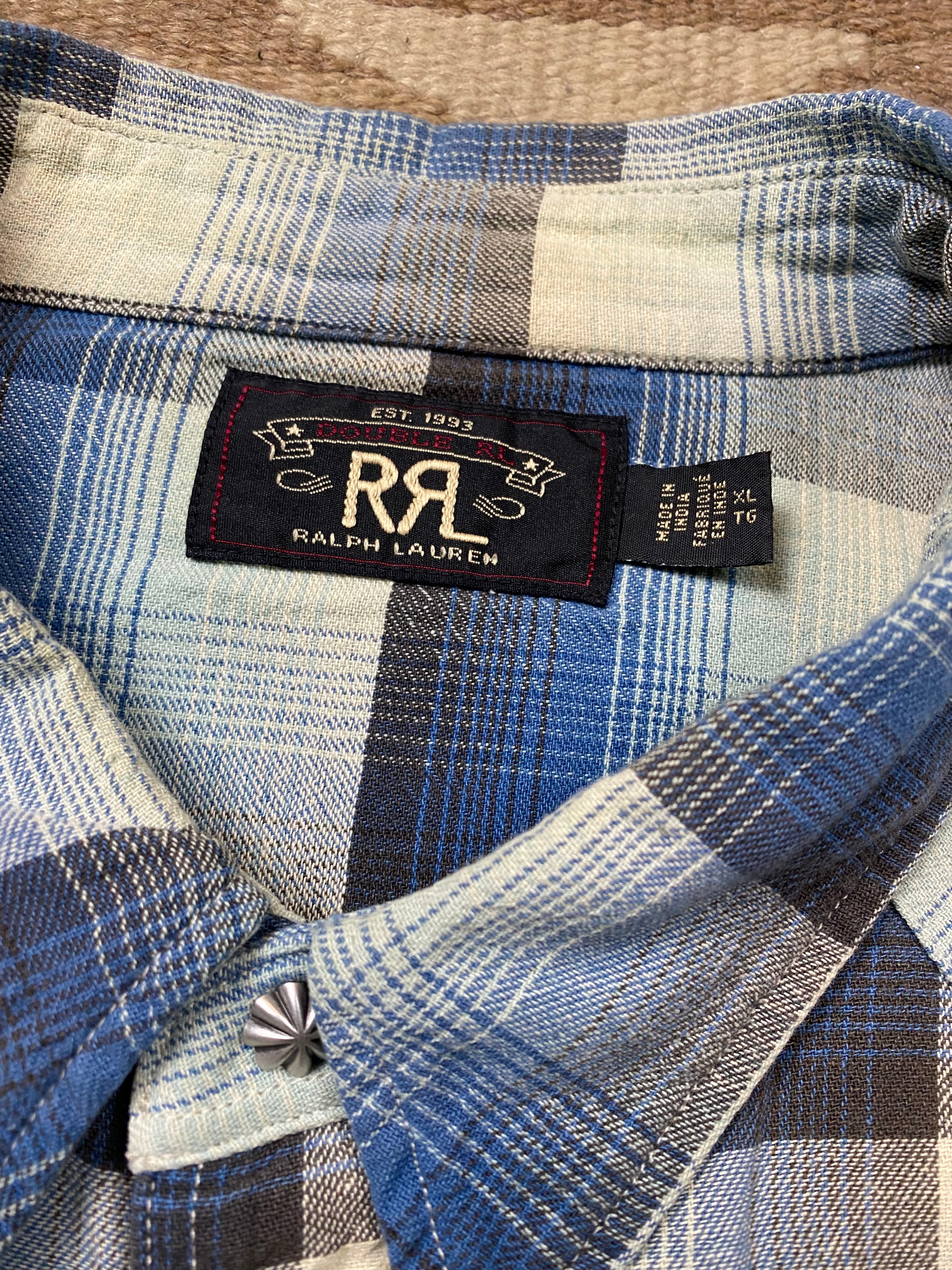 RRL Plaid Western Shirt
