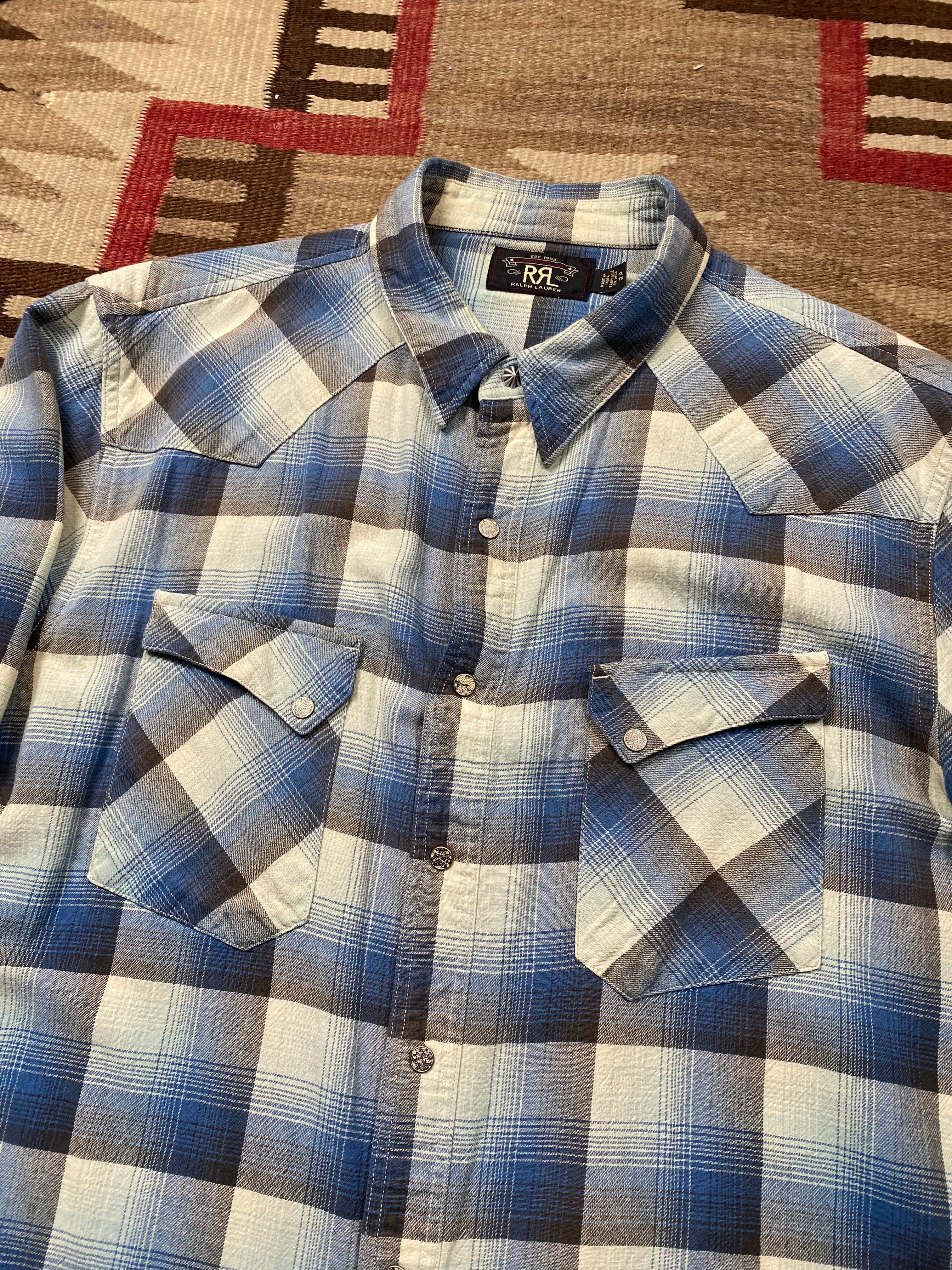 RRL Plaid Western Shirt
