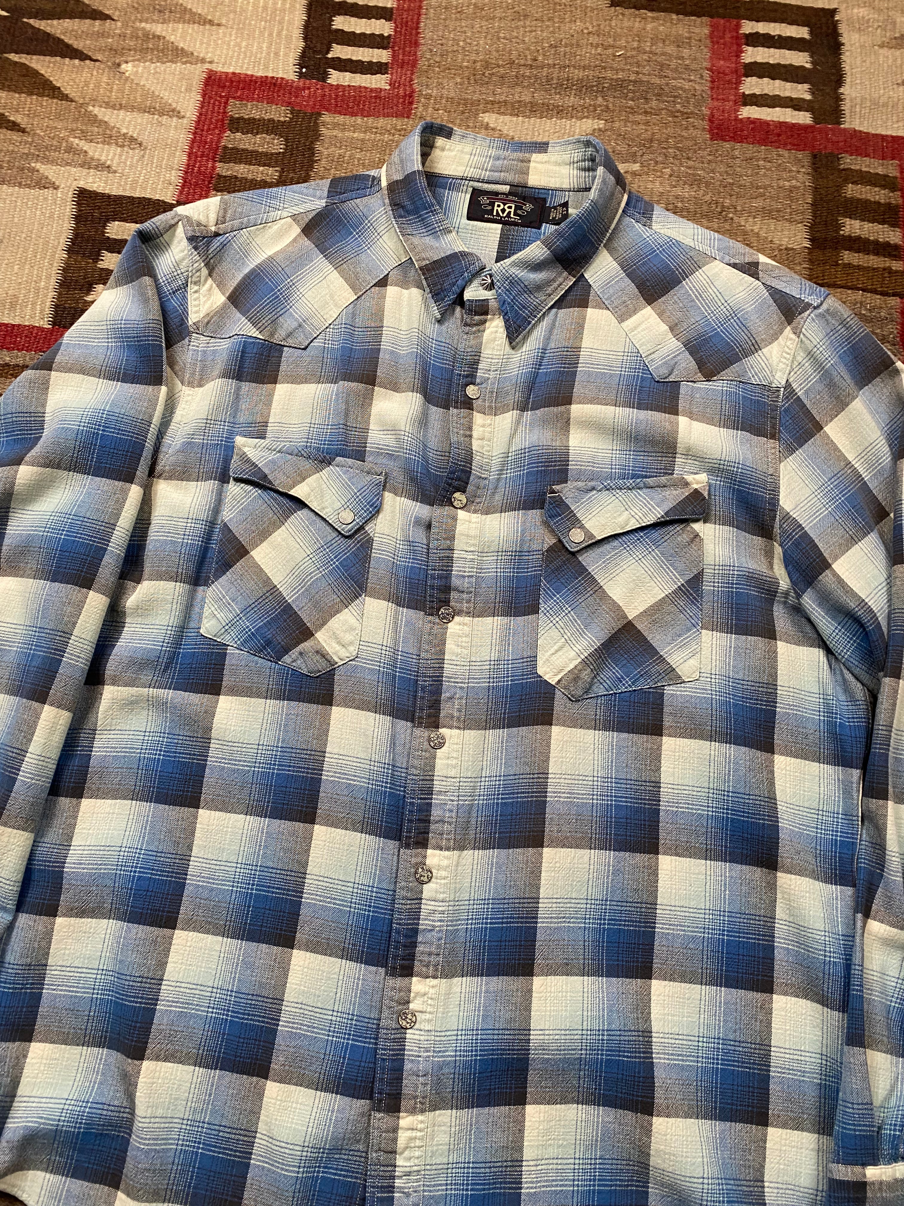 RRL Plaid Western Shirt