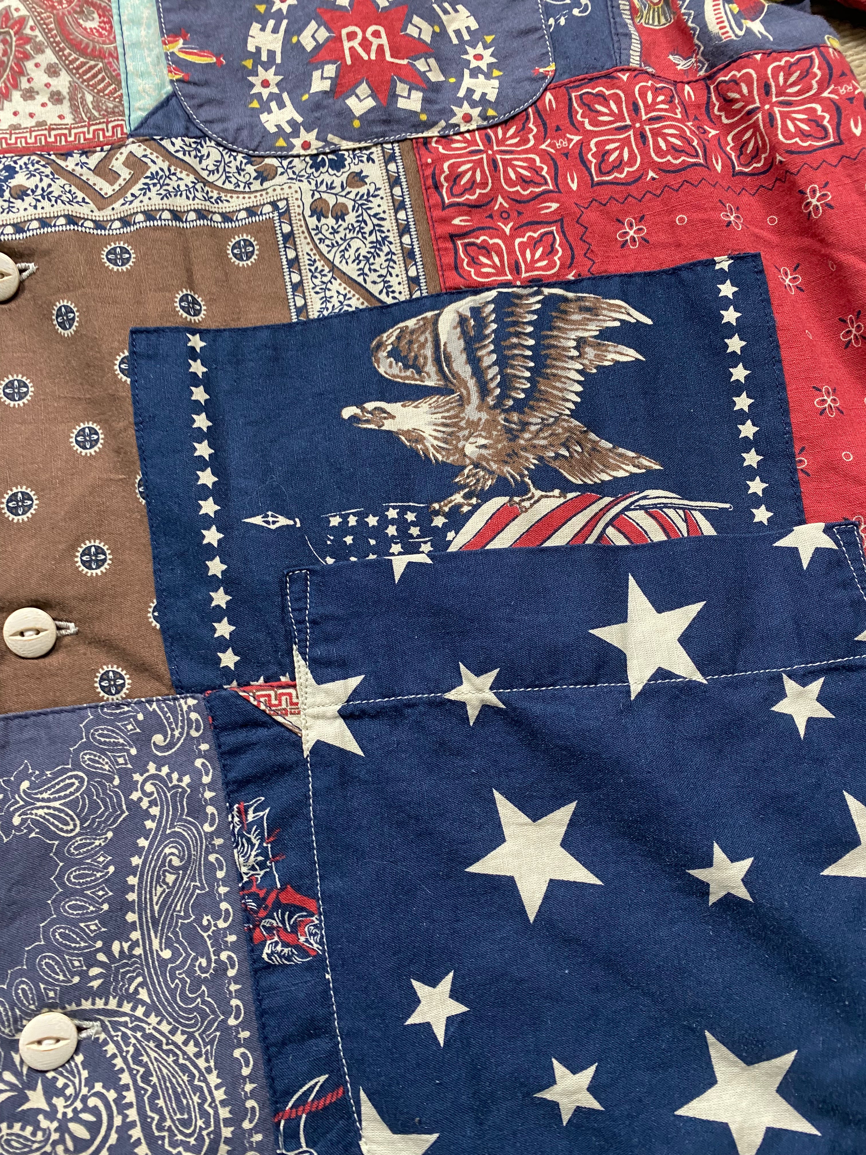RRL Limited-Edition Patchwork Camp Shirt