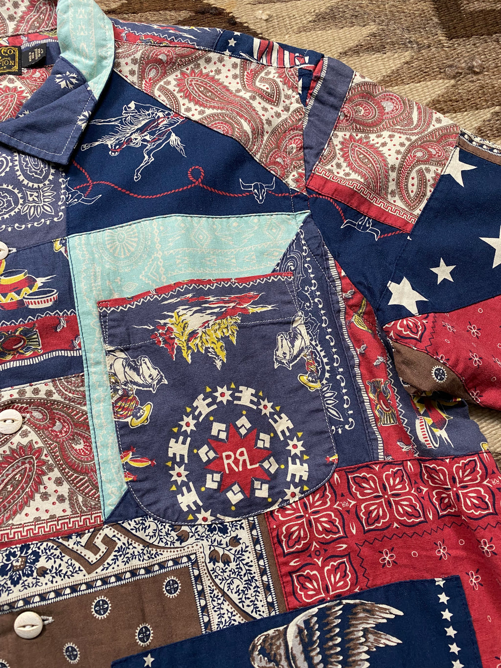 RRL Limited-Edition Patchwork Camp Shirt