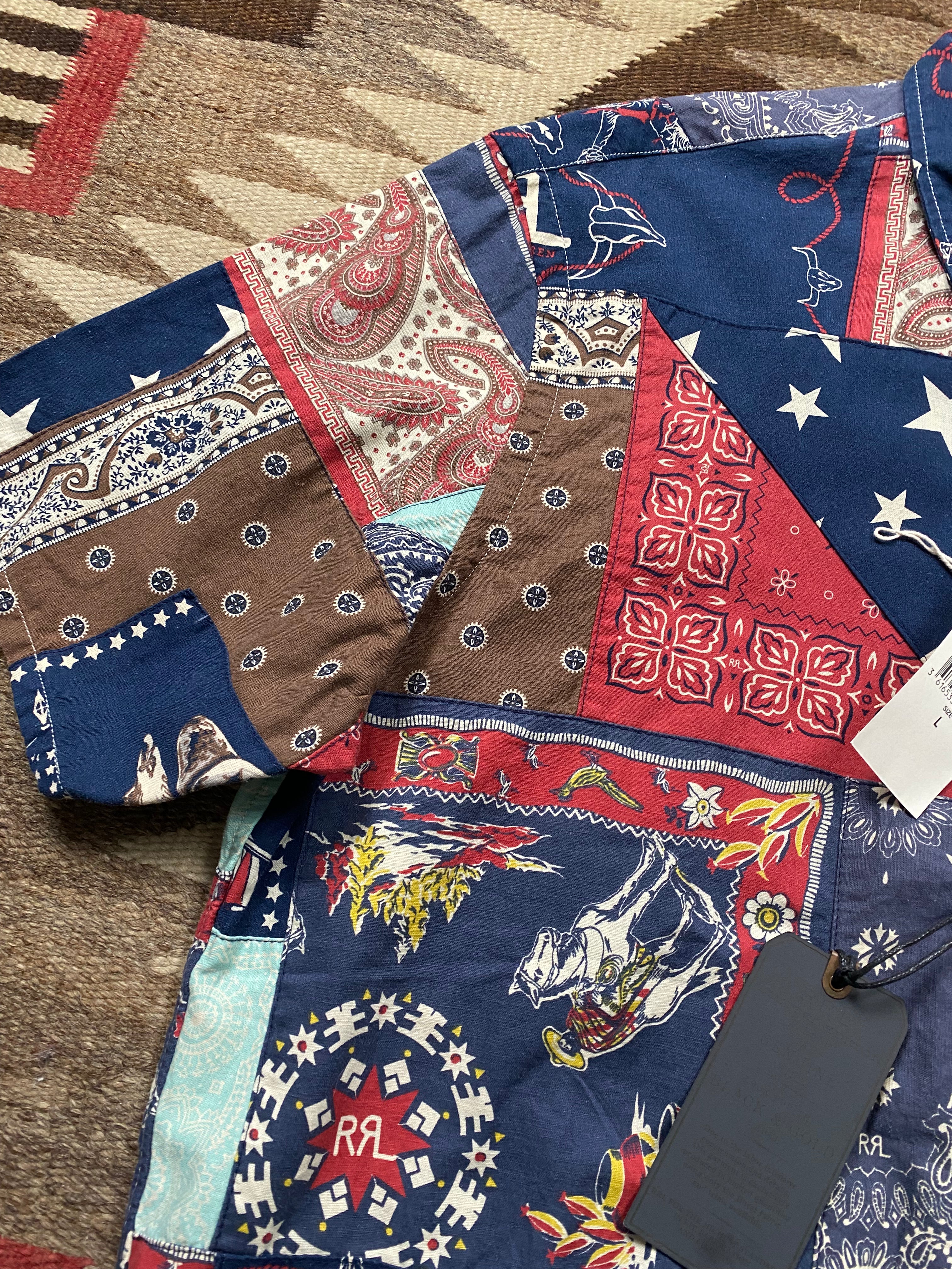 RRL Limited-Edition Patchwork Camp Shirt