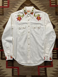 RRL White Sawtooth Embroidered Western Shirt