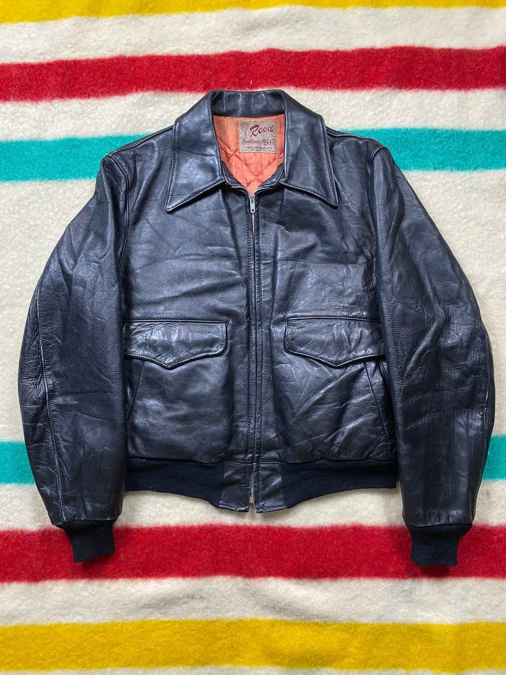 Reed Sportswear MFG Co. 1950's Horsehide A-2 Style Jacket