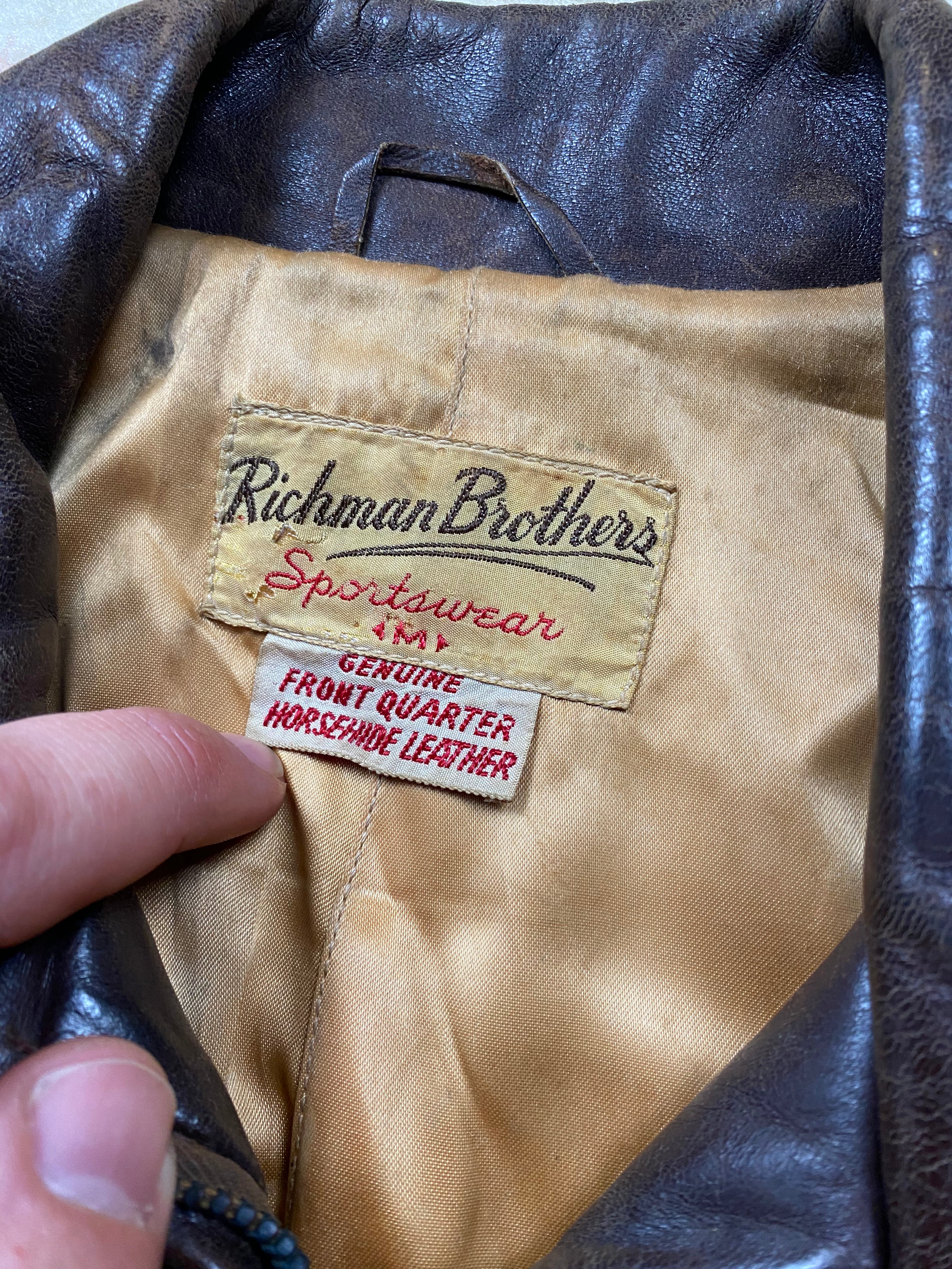 Richman Brothers 1940's Barnstormer Horsehide Coat