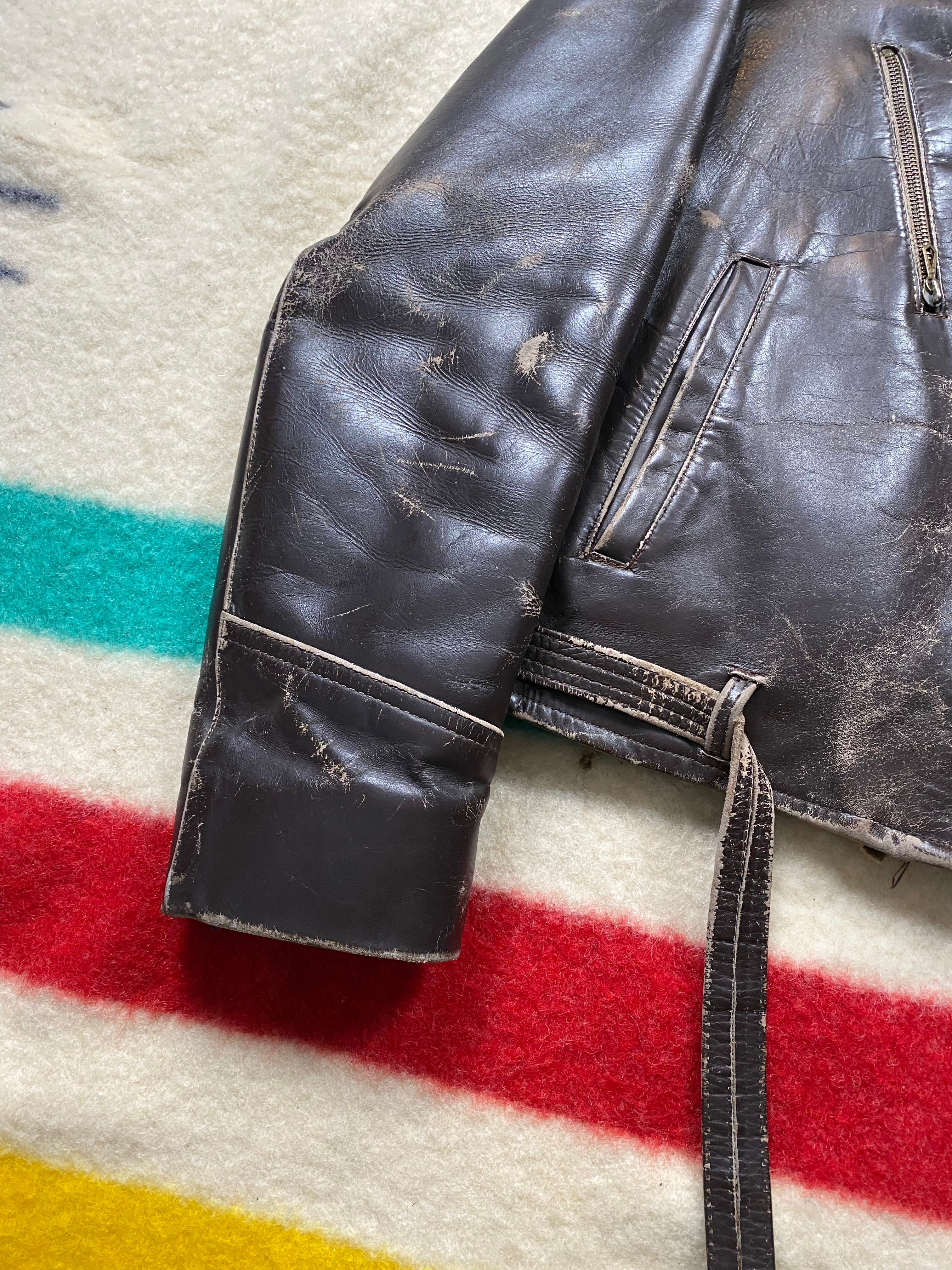 Urzo 1940's-1950's Dutch Horsehide Motorcycle Jacket