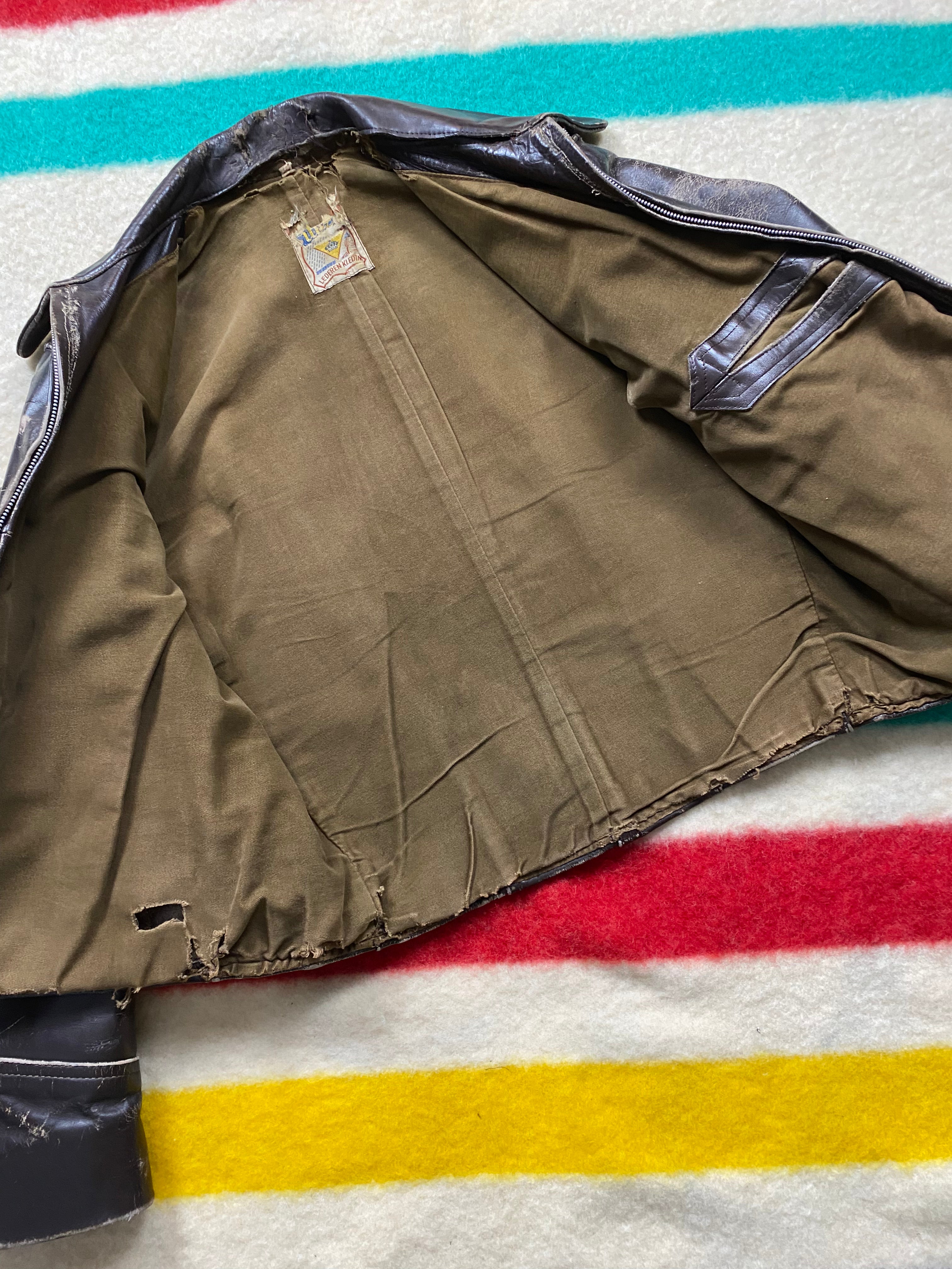 Urzo 1940's-1950's Dutch Horsehide Motorcycle Jacket