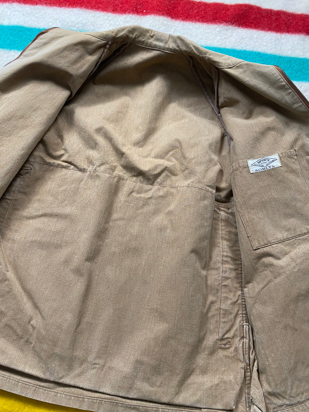Imperfix 1940's French Faded Duck Canvas Hunting Jacket