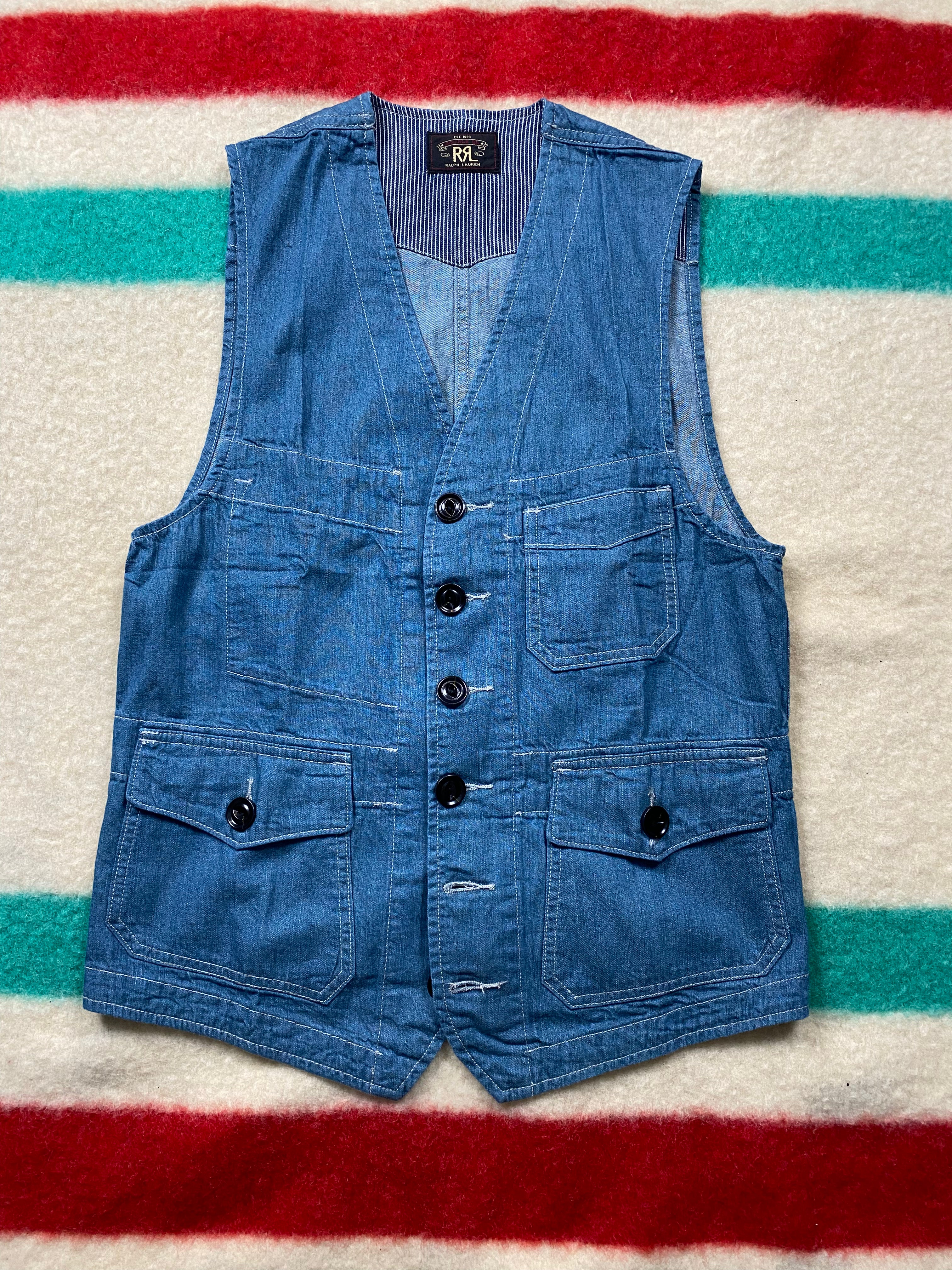 RRL Indigo Waistcoat