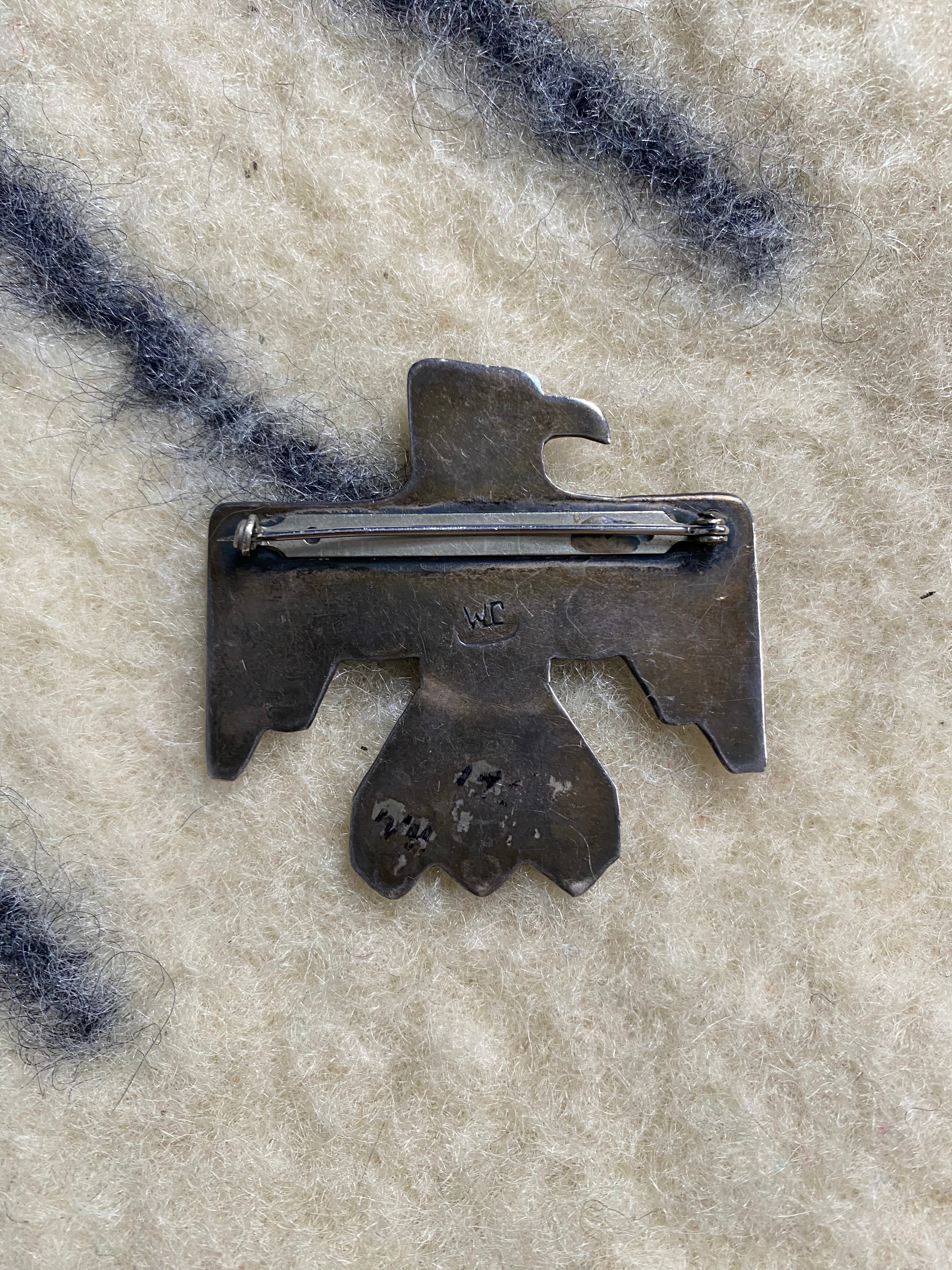 Huge James Mason Thunderbird Pin With Turquoise Stones