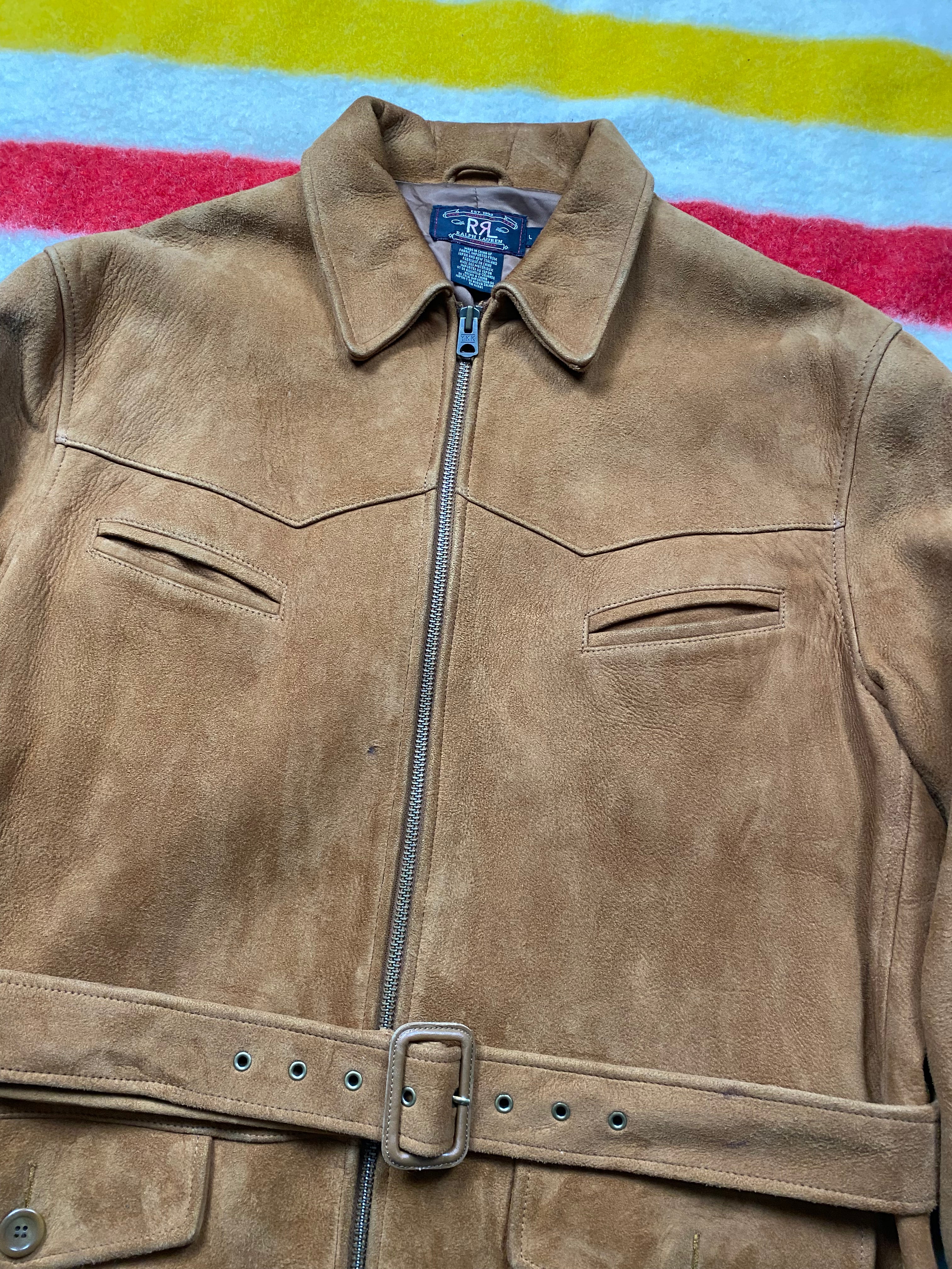 RRL Suede Half-belt Western Safari Coat