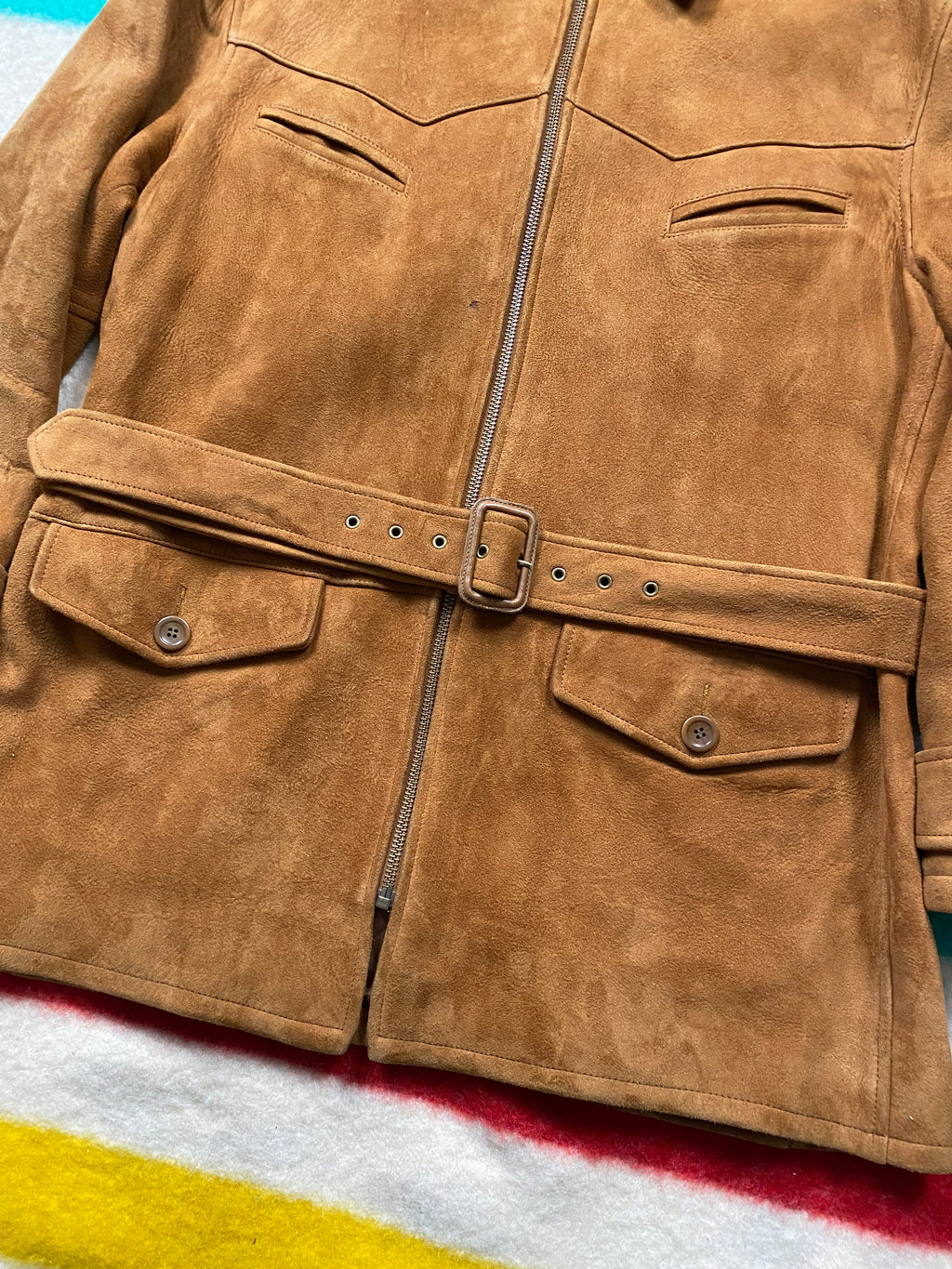 RRL Suede Half-belt Western Safari Coat