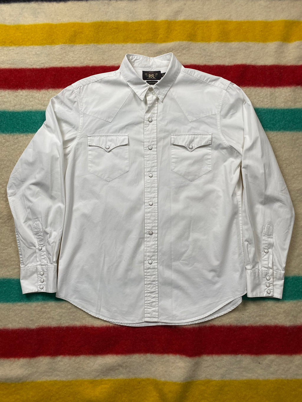 RRL Plain White Western Shirt