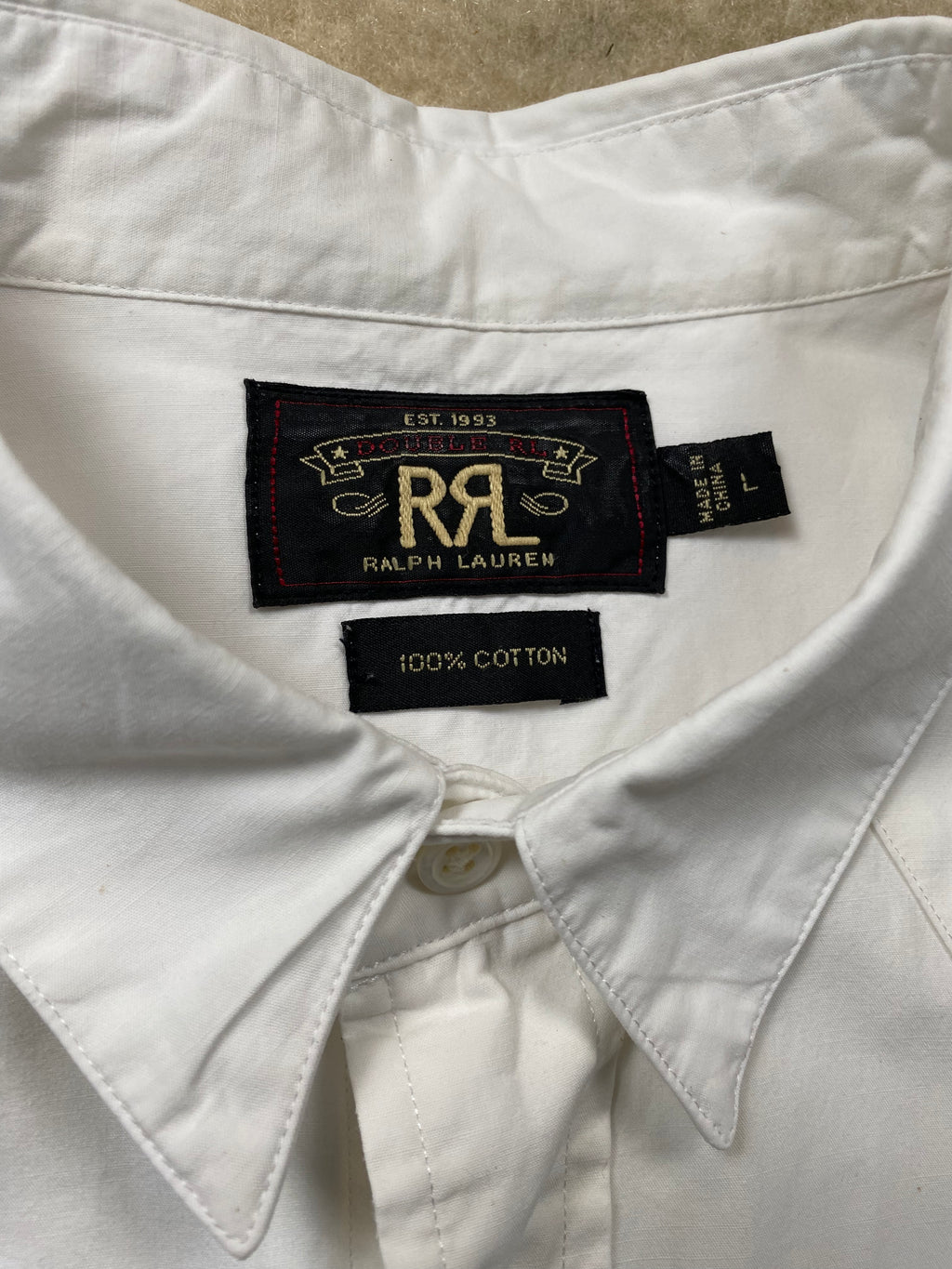 RRL Plain White Western Shirt