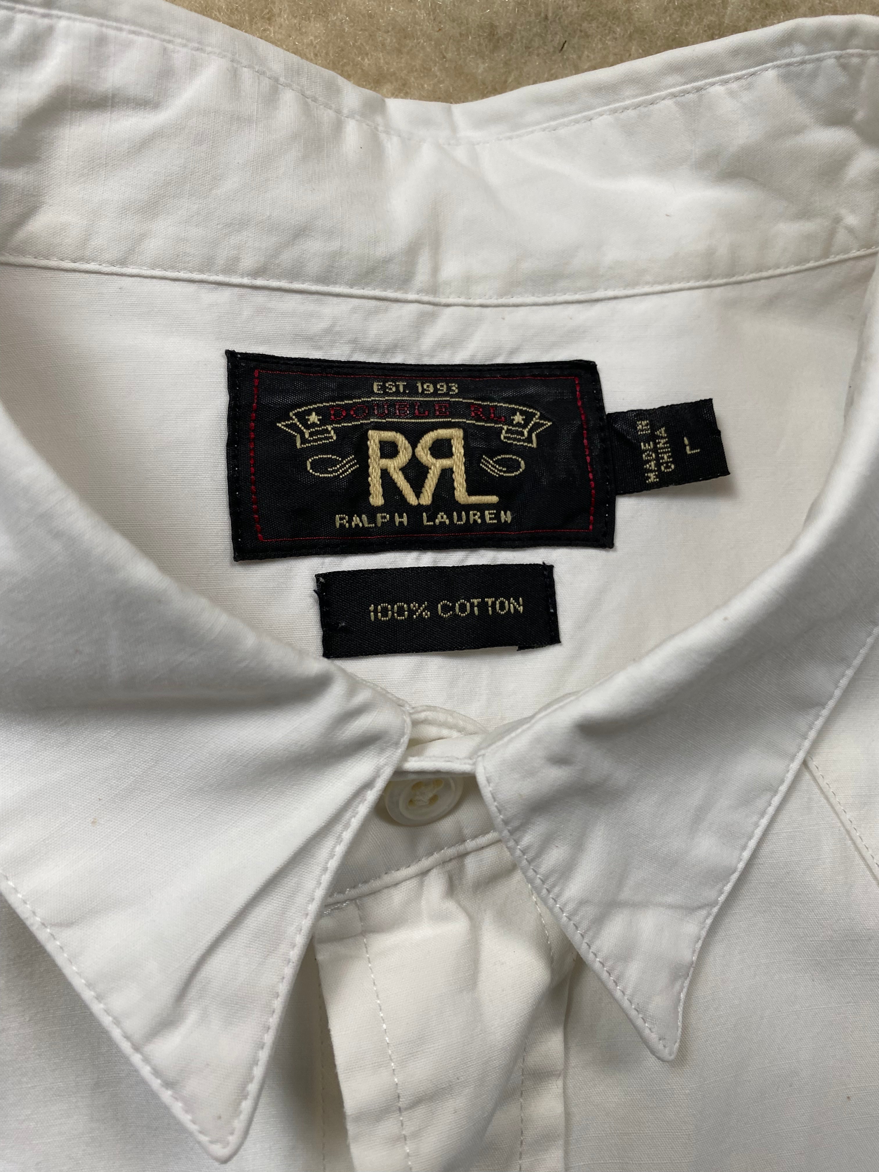 RRL Plain White Western Shirt