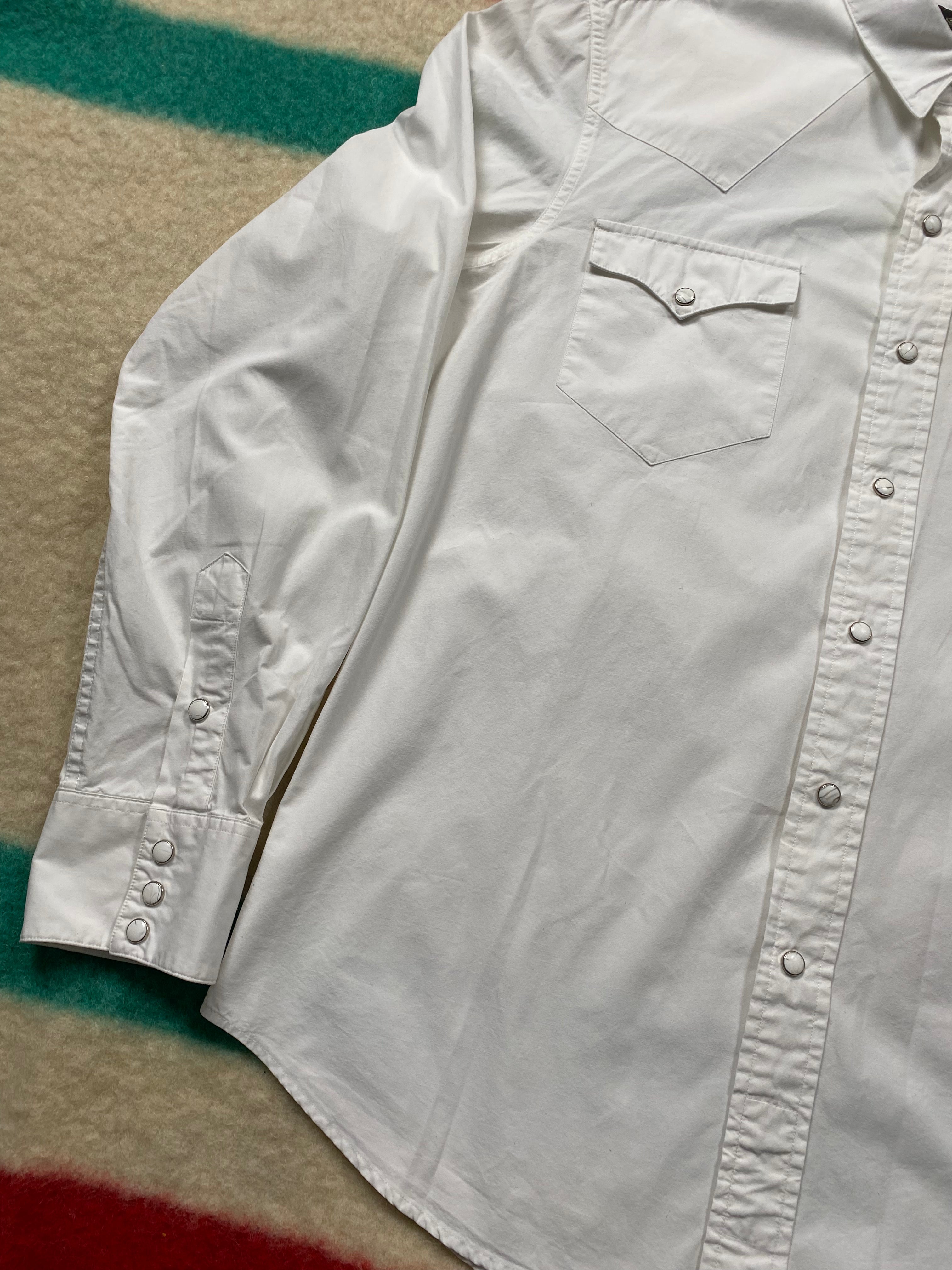 RRL Plain White Western Shirt