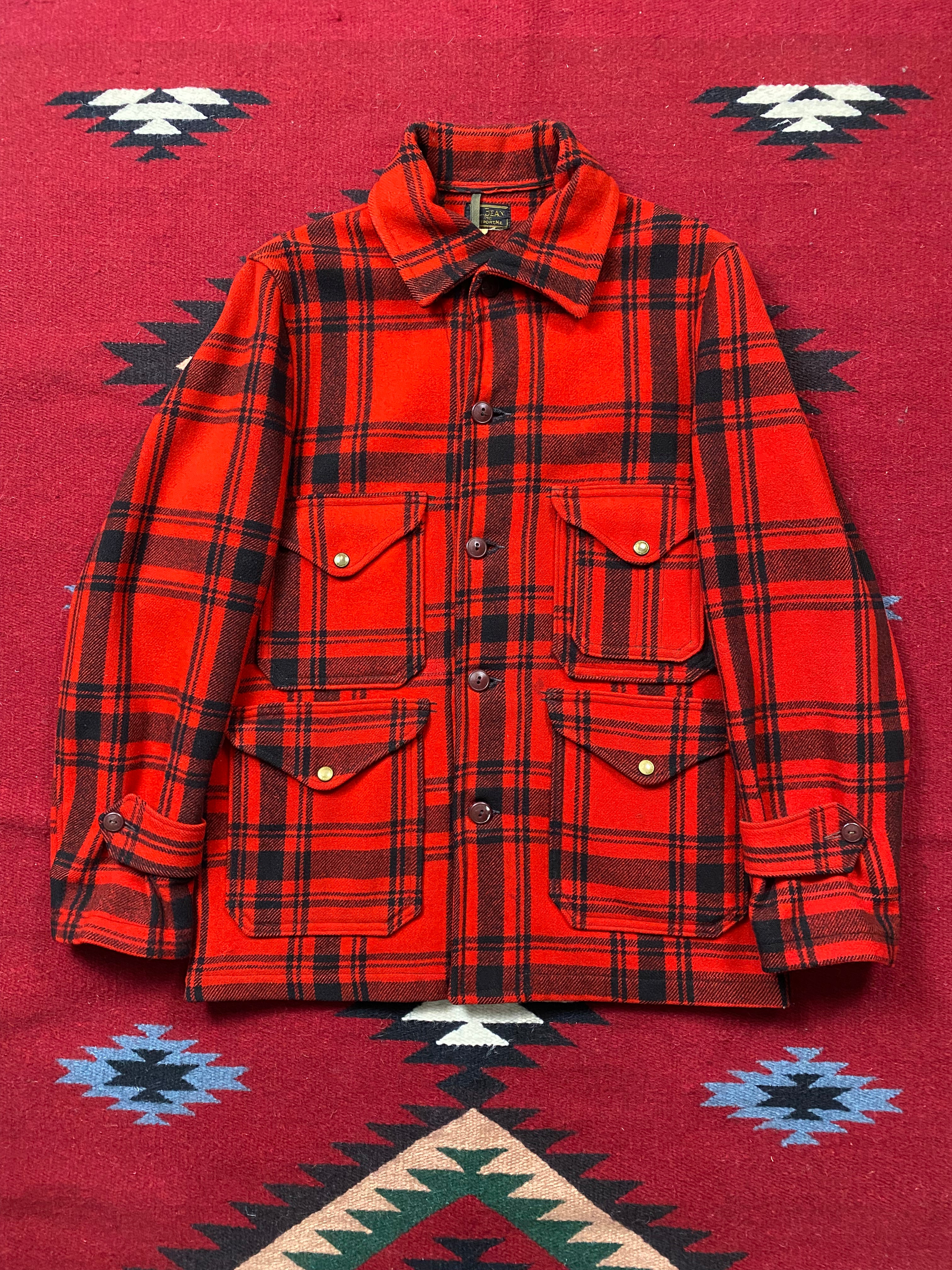 LL Bean 1920's/1930's Plaid Mackinaw Hunting Coat