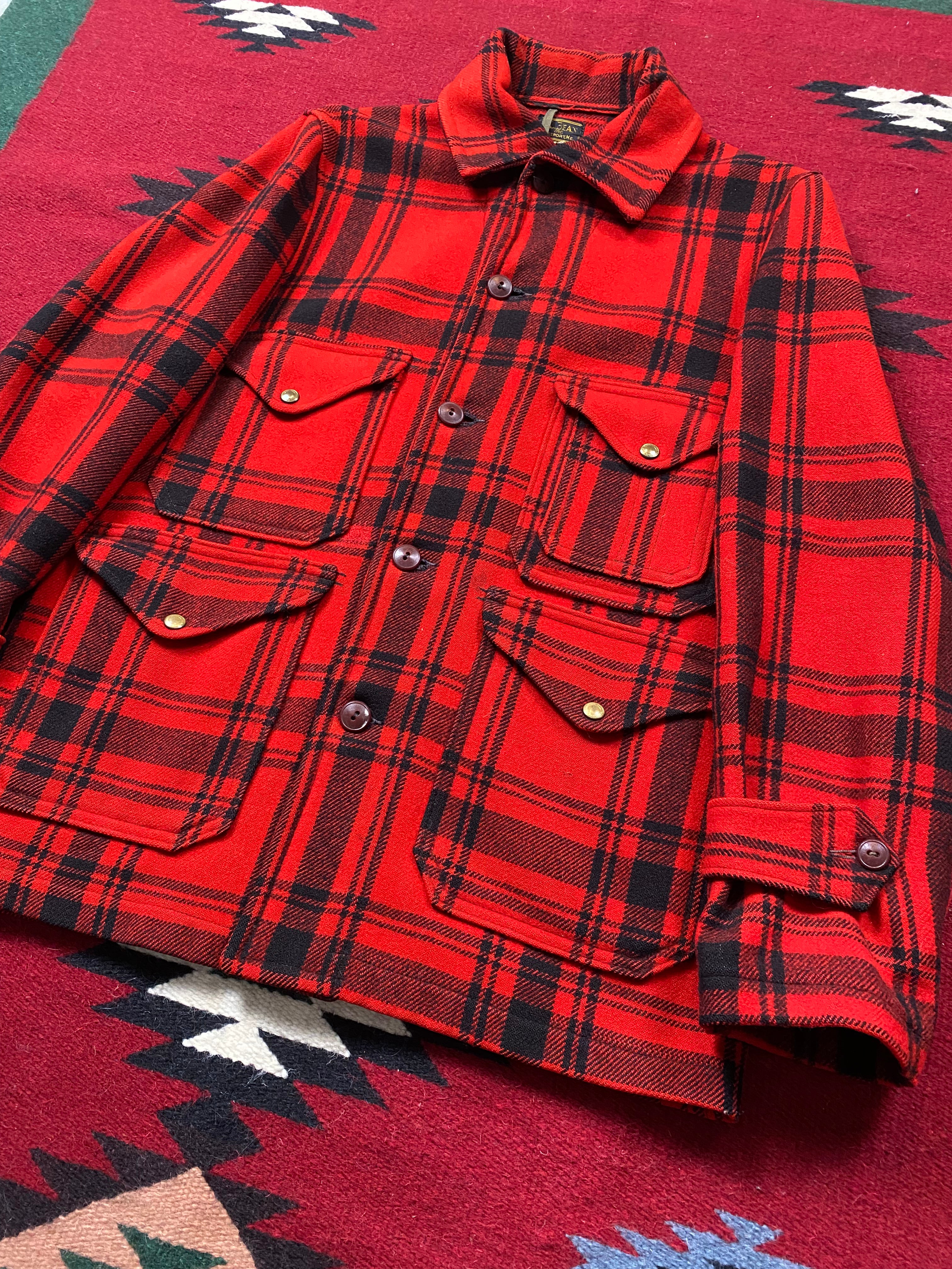 LL Bean 1920's/1930's Plaid Mackinaw Hunting Coat