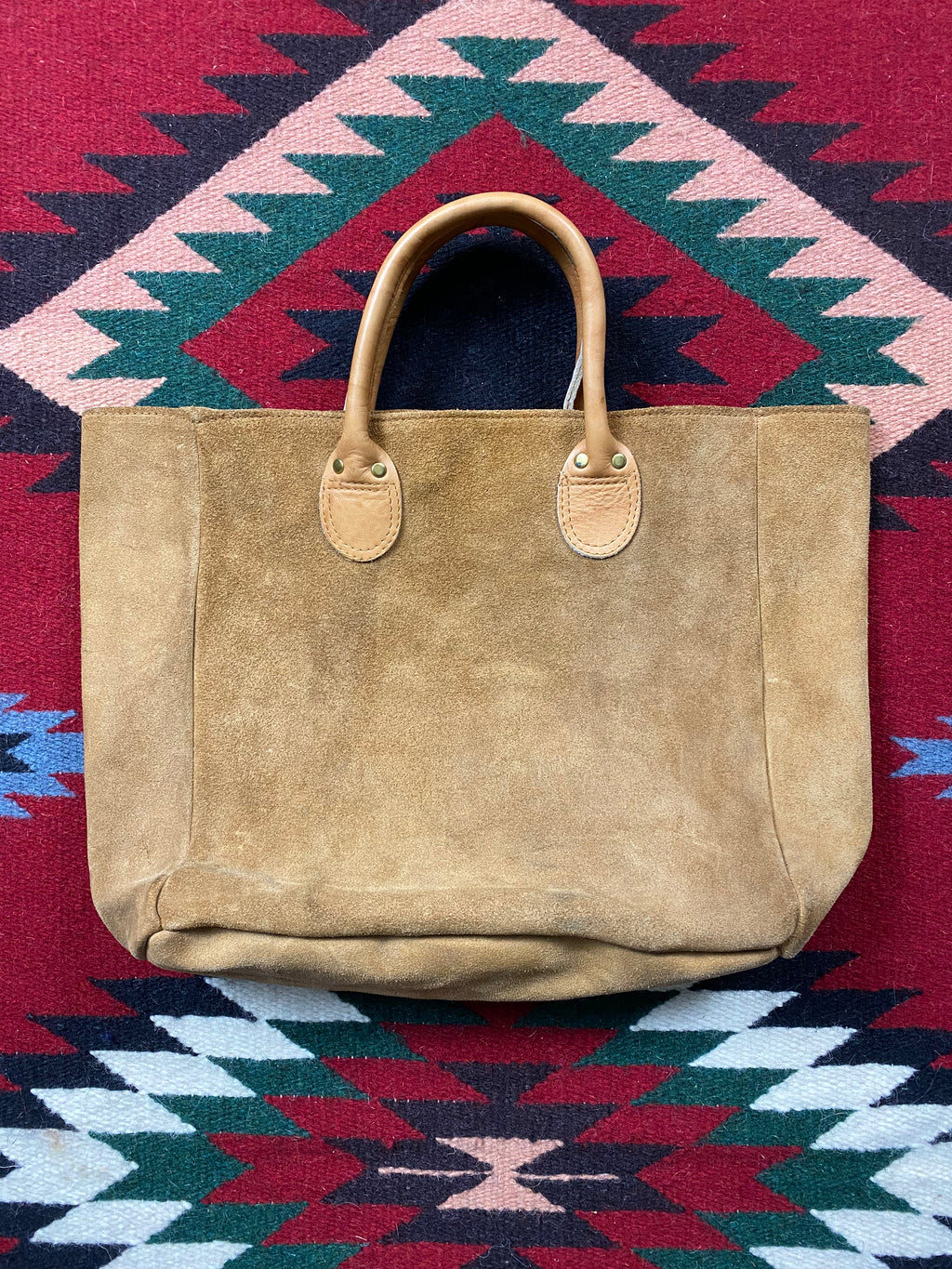 Brookstone Suede Leather Tote Bag