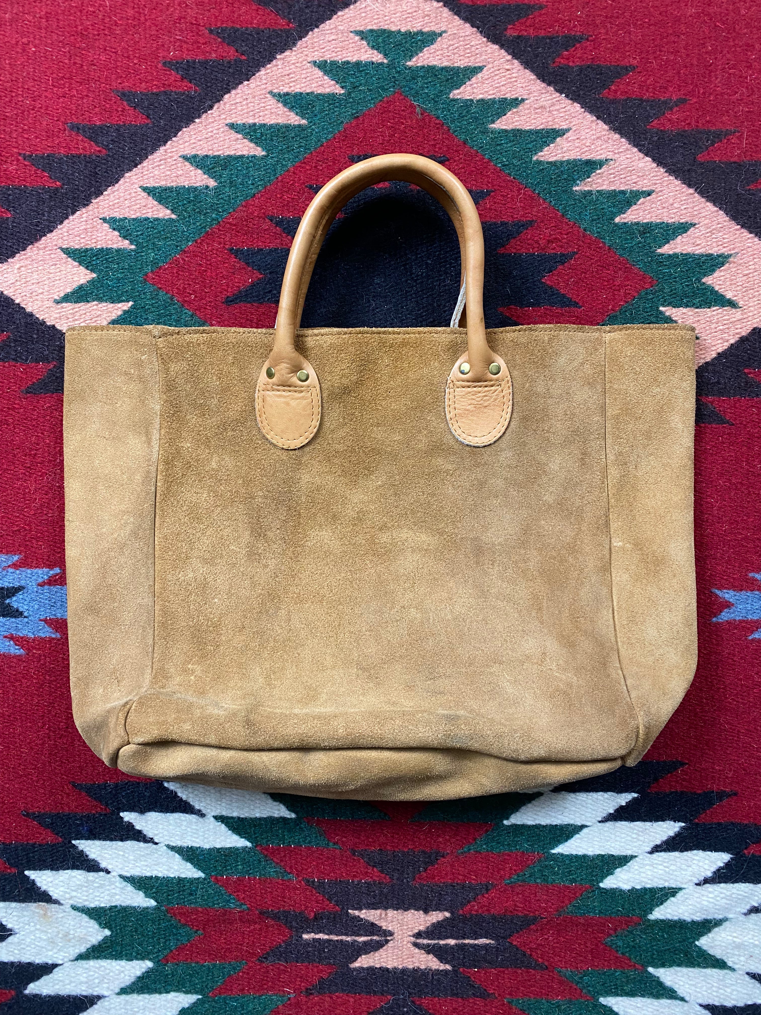 Brookstone Suede Leather Tote Bag