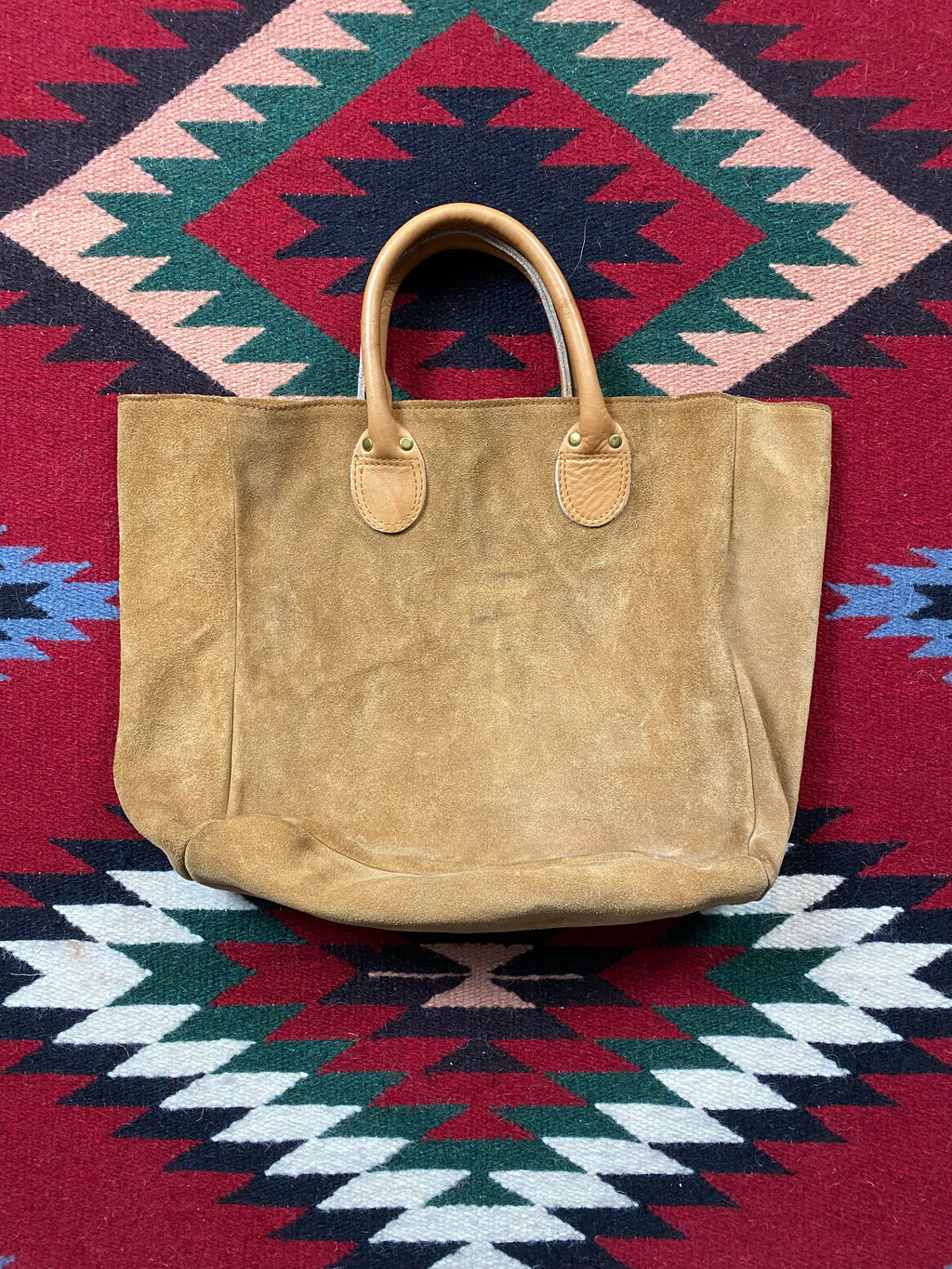 Brookstone Suede Leather Tote Bag
