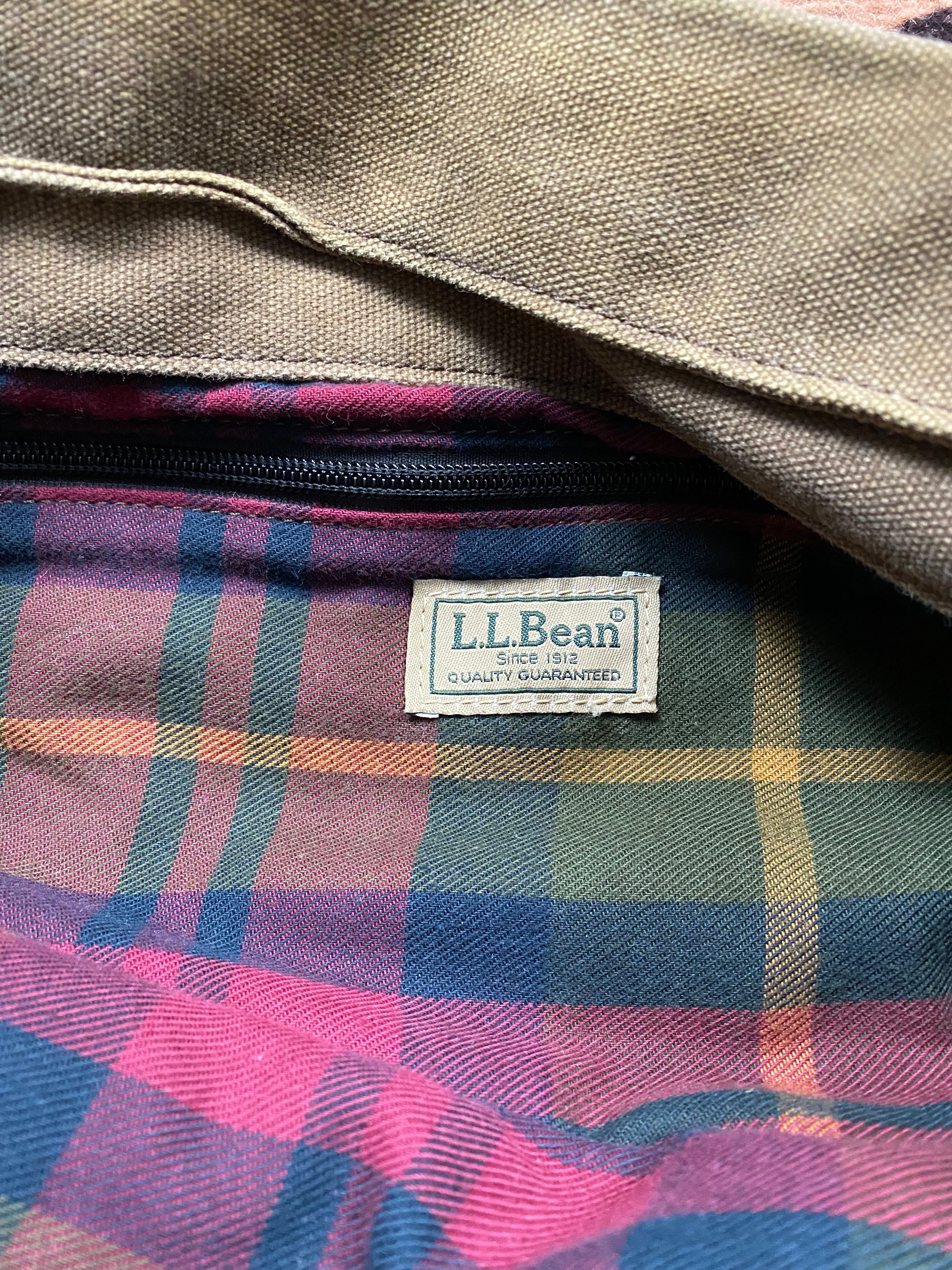 LL Bean Army Grean Canvas Tote Bag