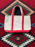 LL Bean Boat And Tote Ivory Red Canvas Bag (Medium)