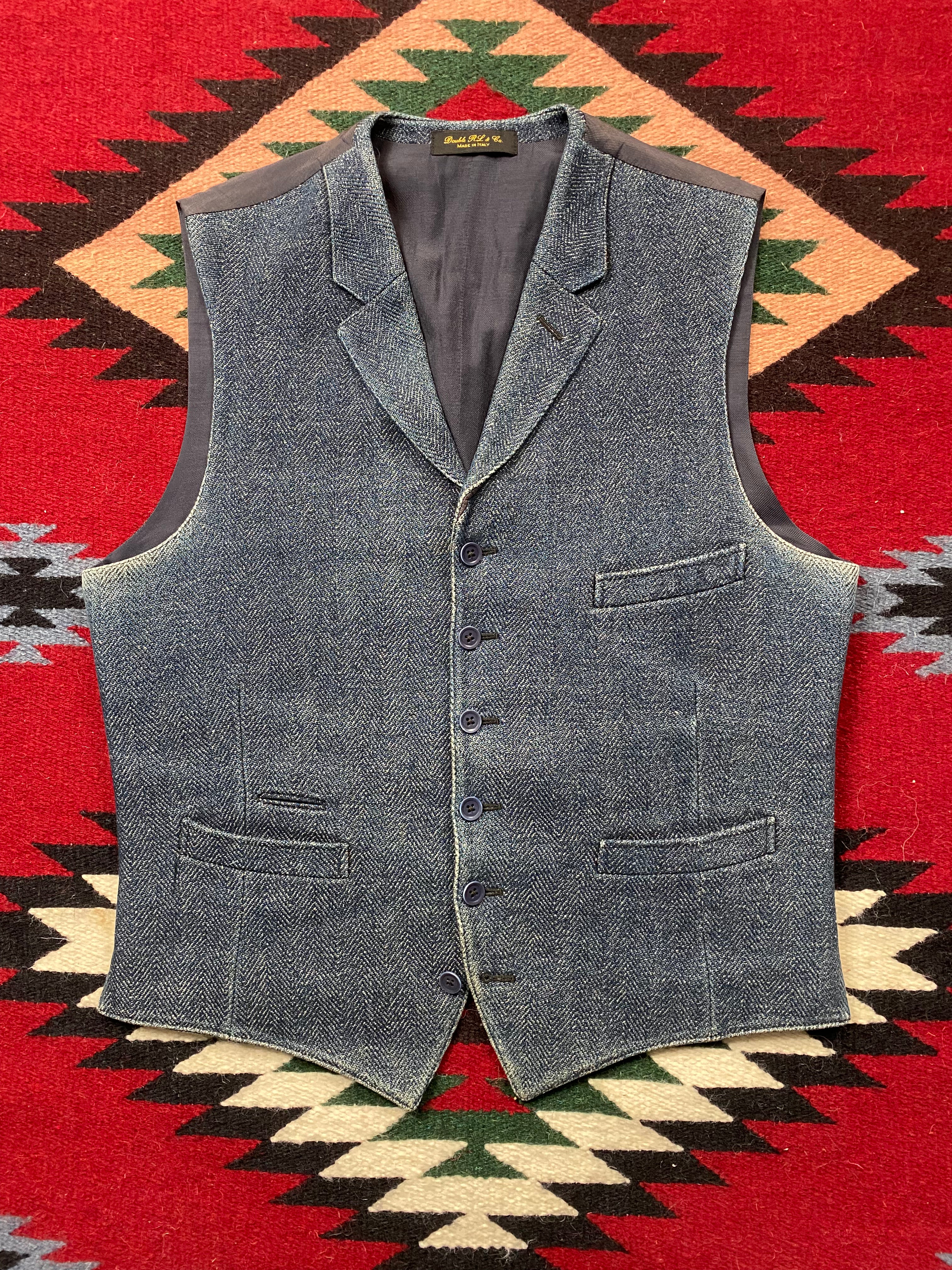RRL Limited Edition HBT Indigo Waistcoat