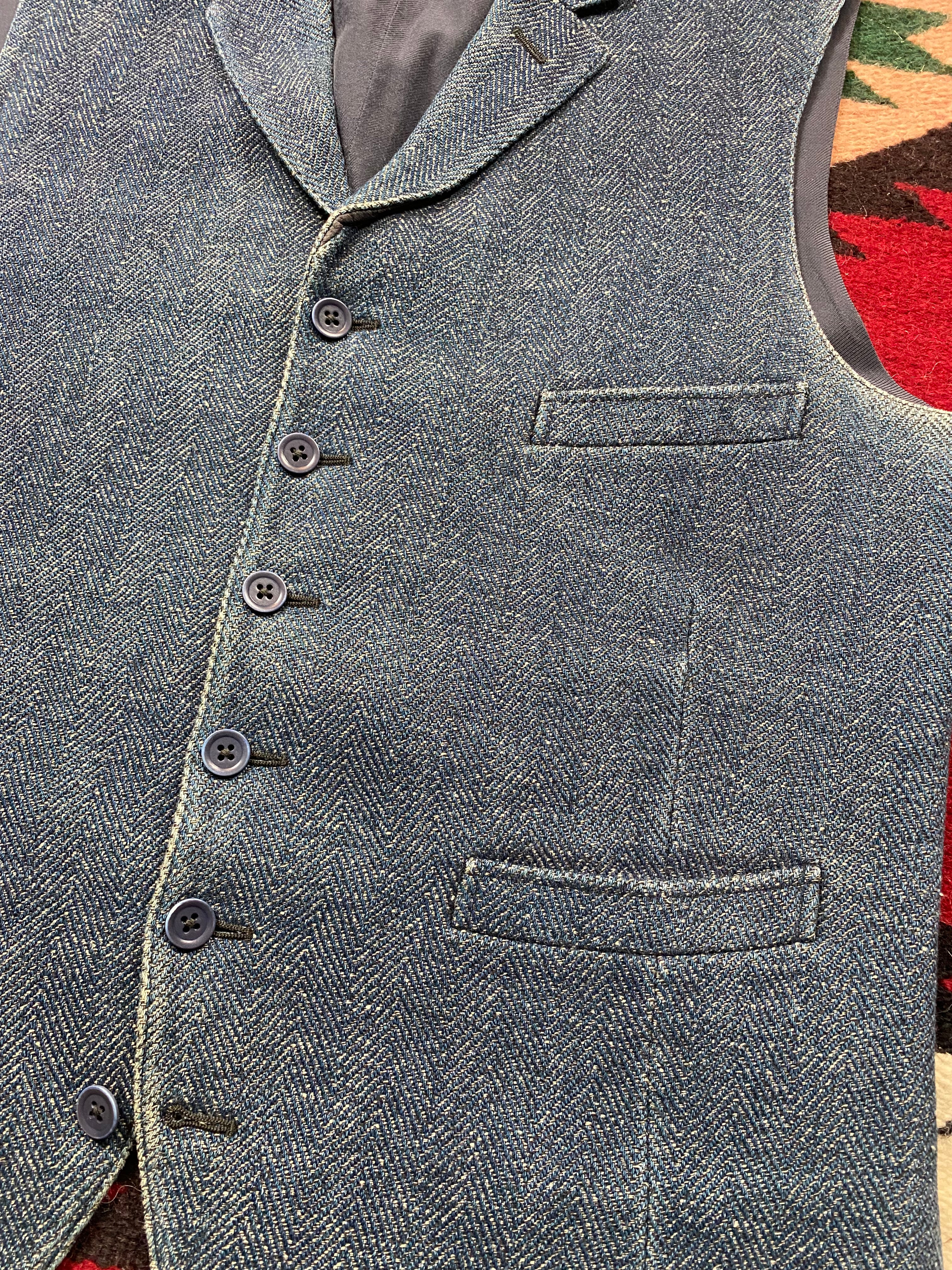 RRL Limited Edition HBT Indigo Waistcoat