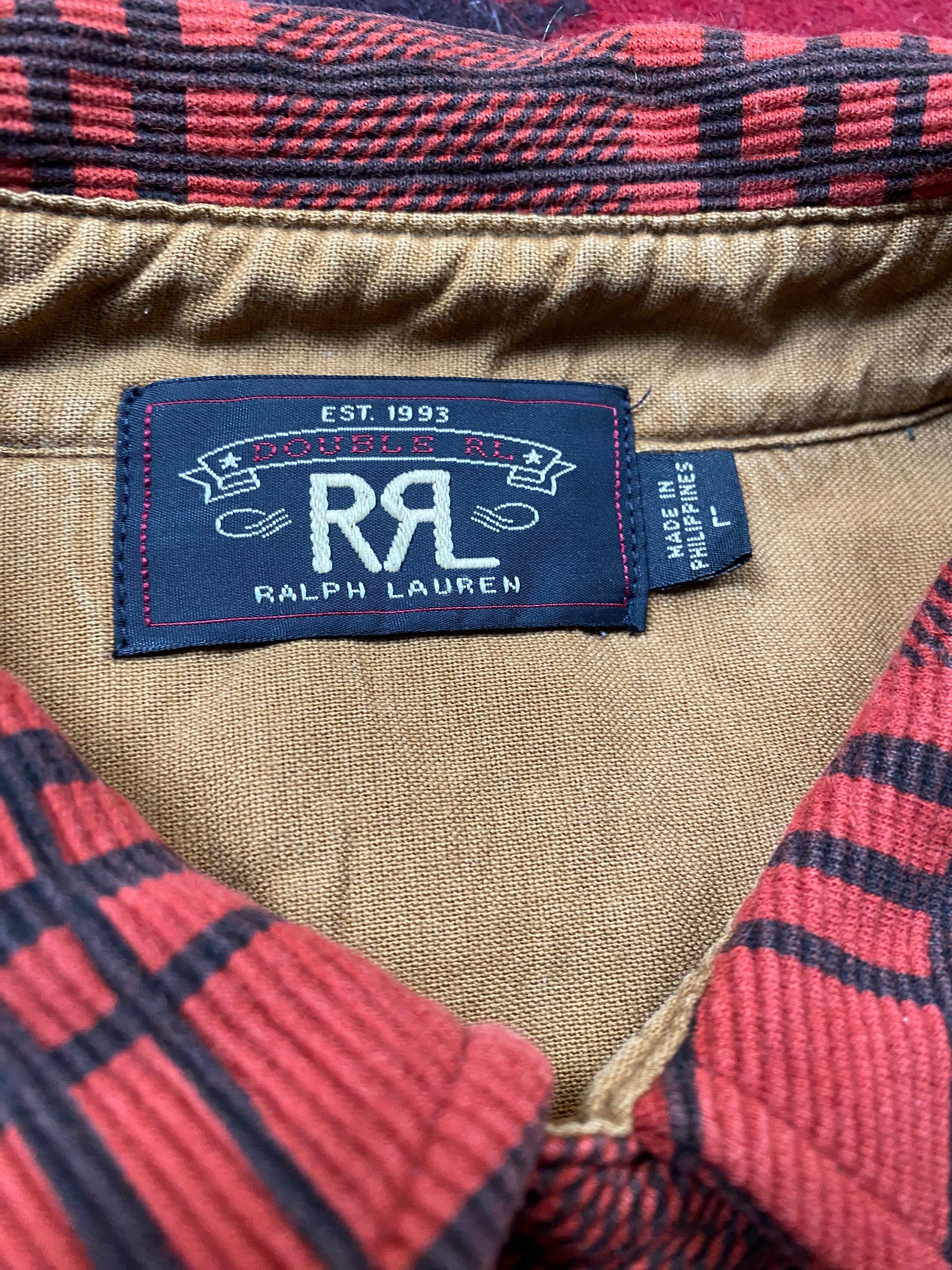 RRL Bedford Corduroy Popover Quarter Zip Shirt