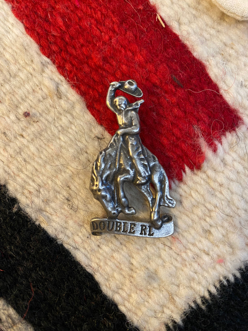 RRL Sterling Silver Cowboy On Bucking Horse Pin