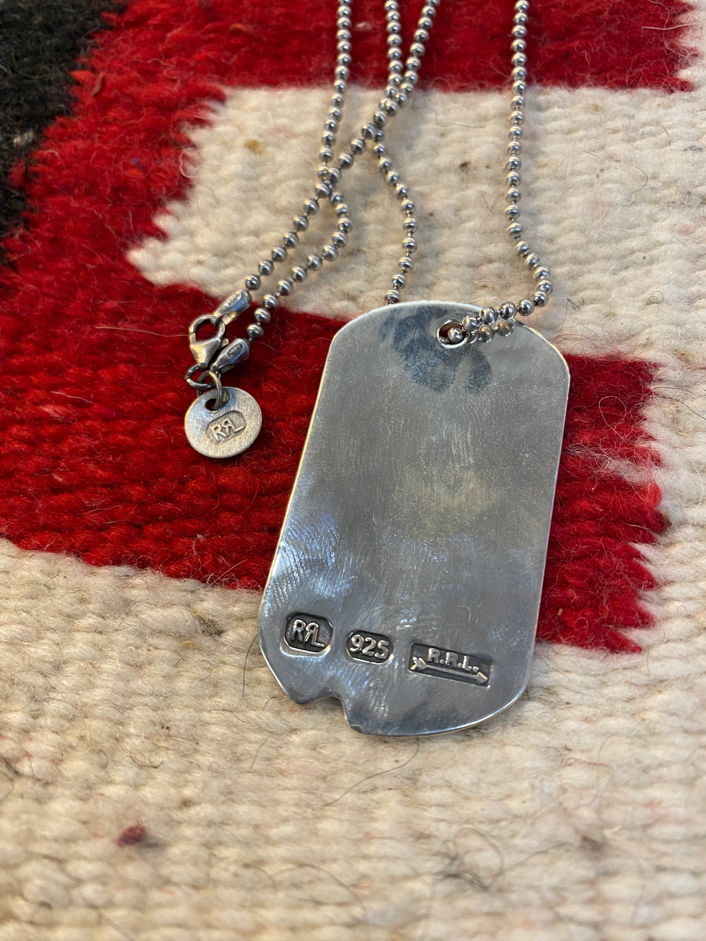 RRL Sterling Silver Dog-Tag Necklace