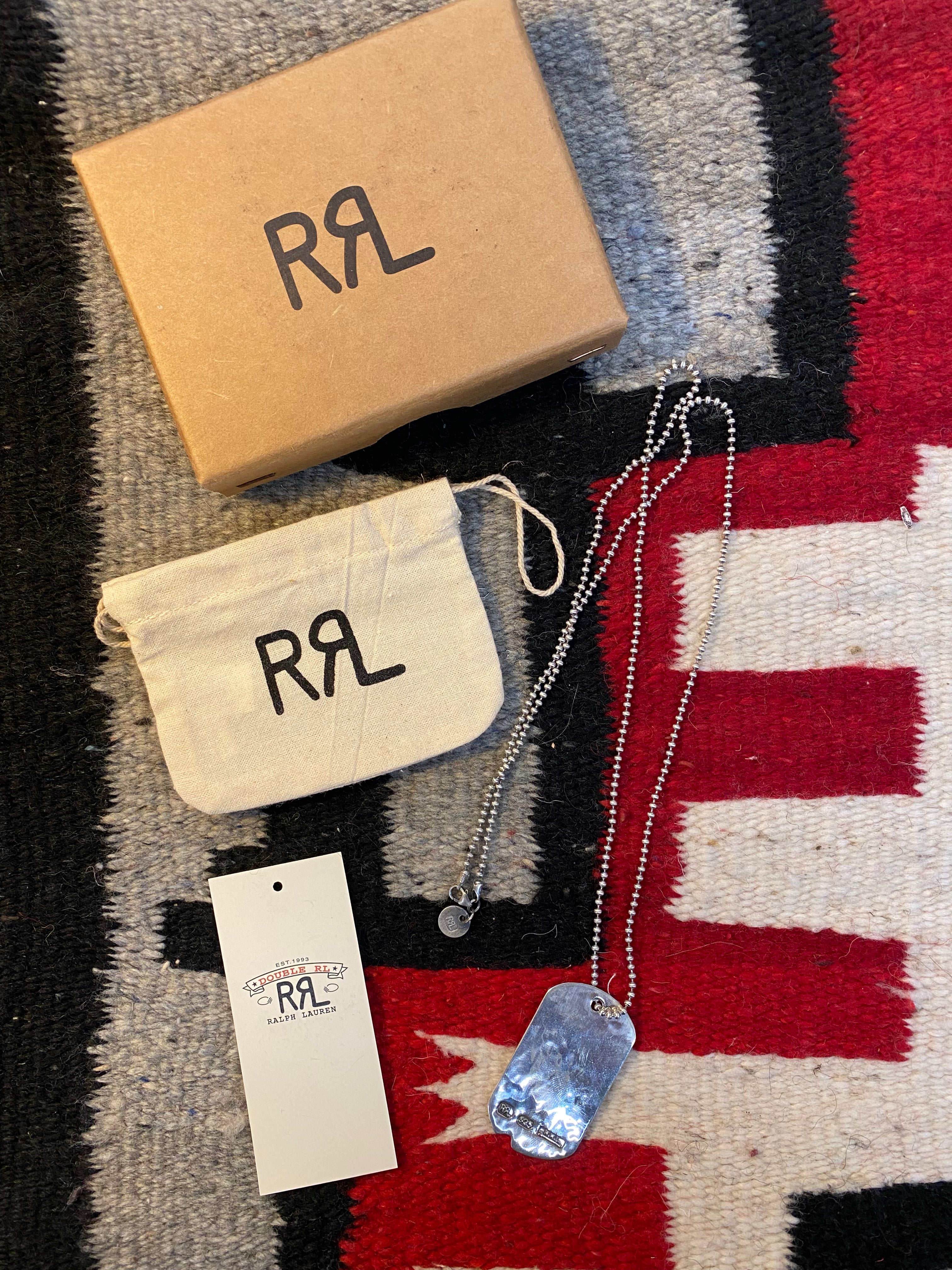 RRL Sterling Silver Dog-Tag Necklace