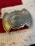 Navajo Alpaca Silver Concho Belt Buckle