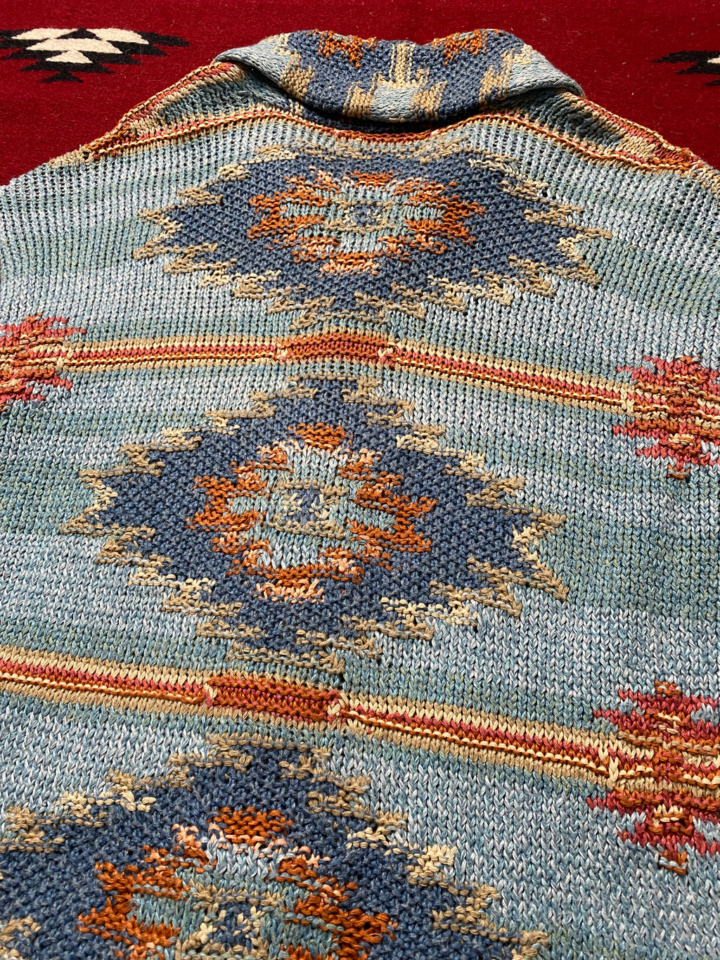 RRL Southwestern Hand Knit Cardigan (Blue)