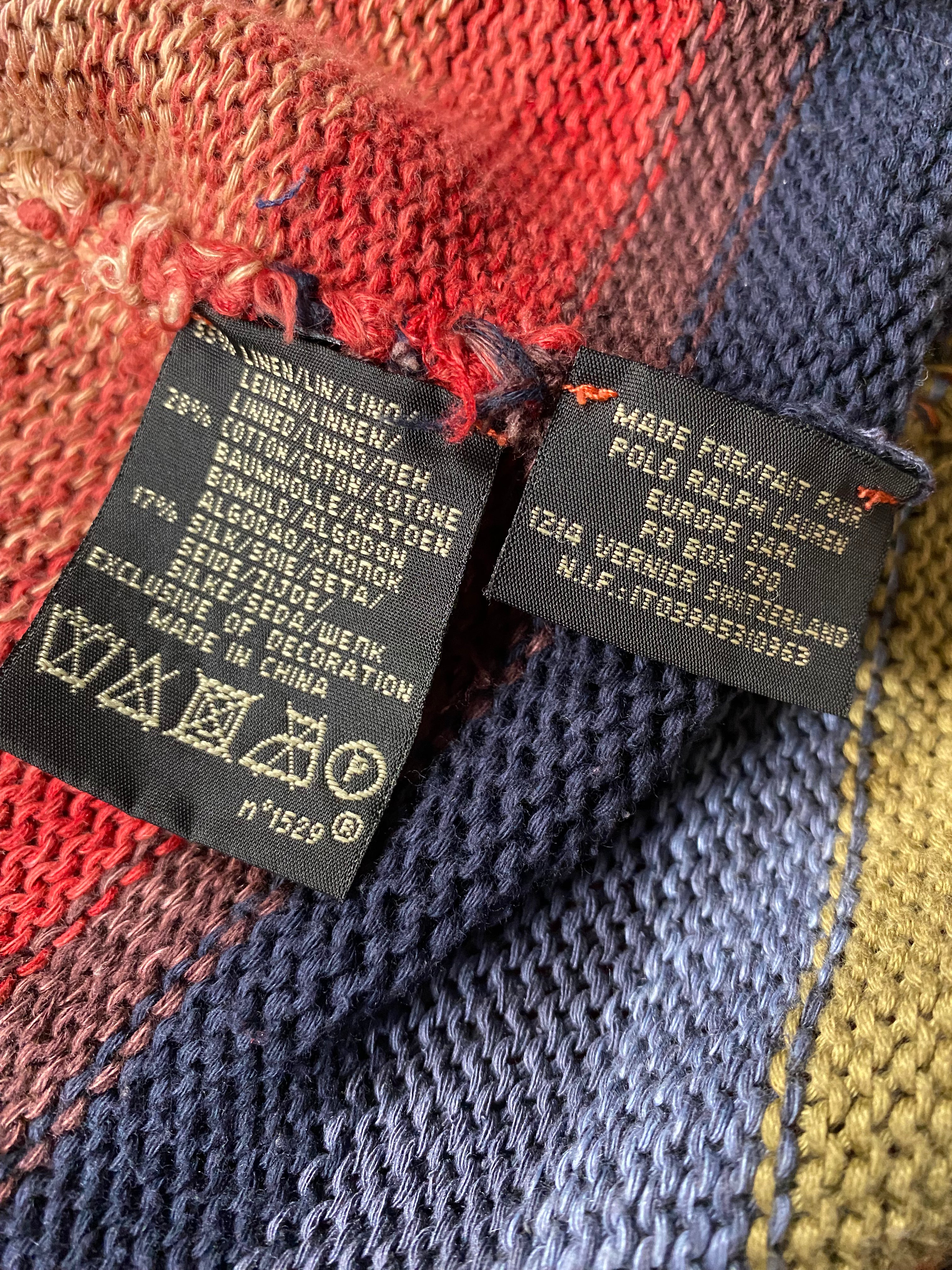RRL Southwestern Serape Beacon Cardigan With Repairs