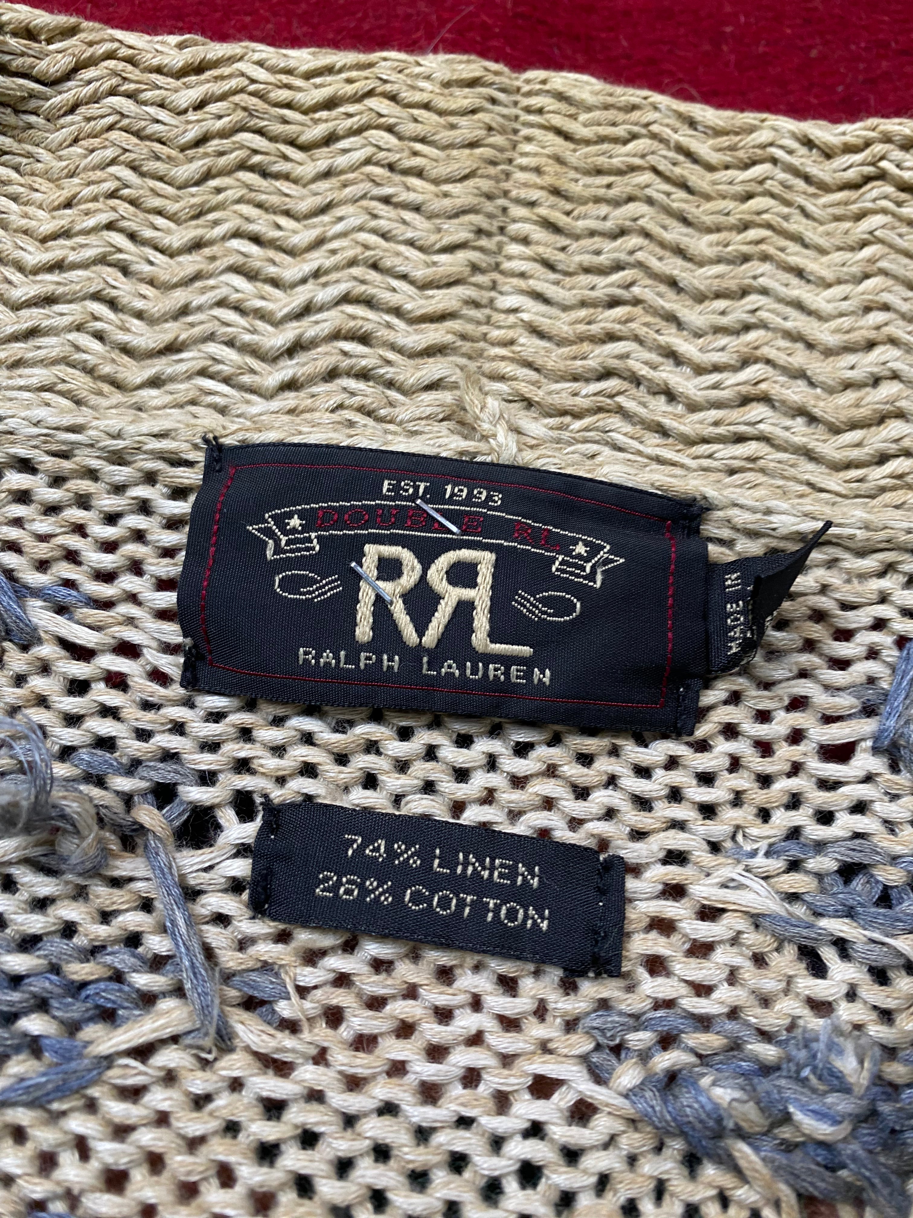 RRL Southwestern Linen/Cotton Knitted Cardigan