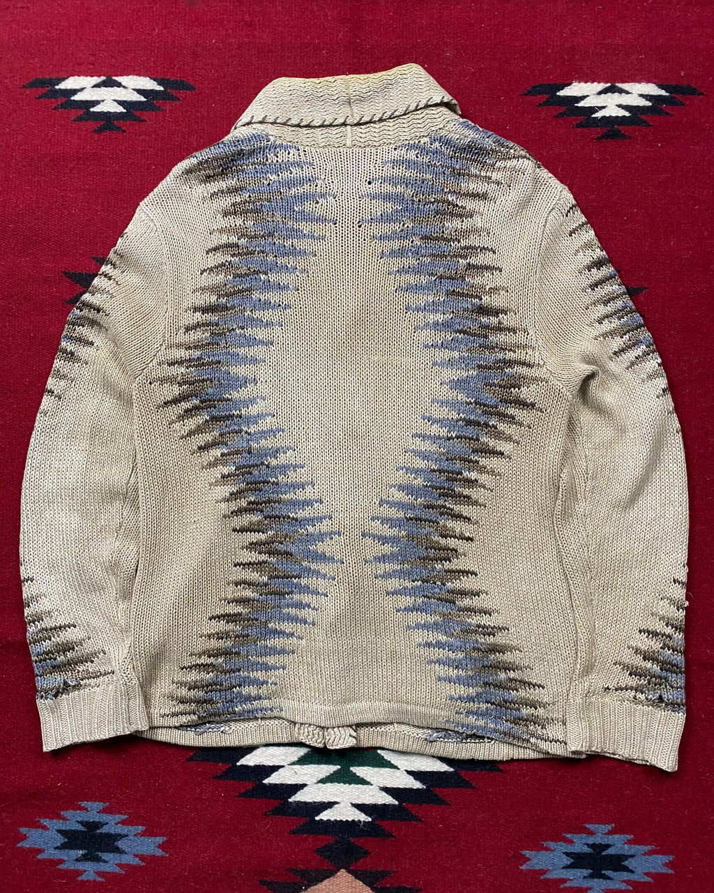 RRL Southwestern Linen/Cotton Knitted Cardigan